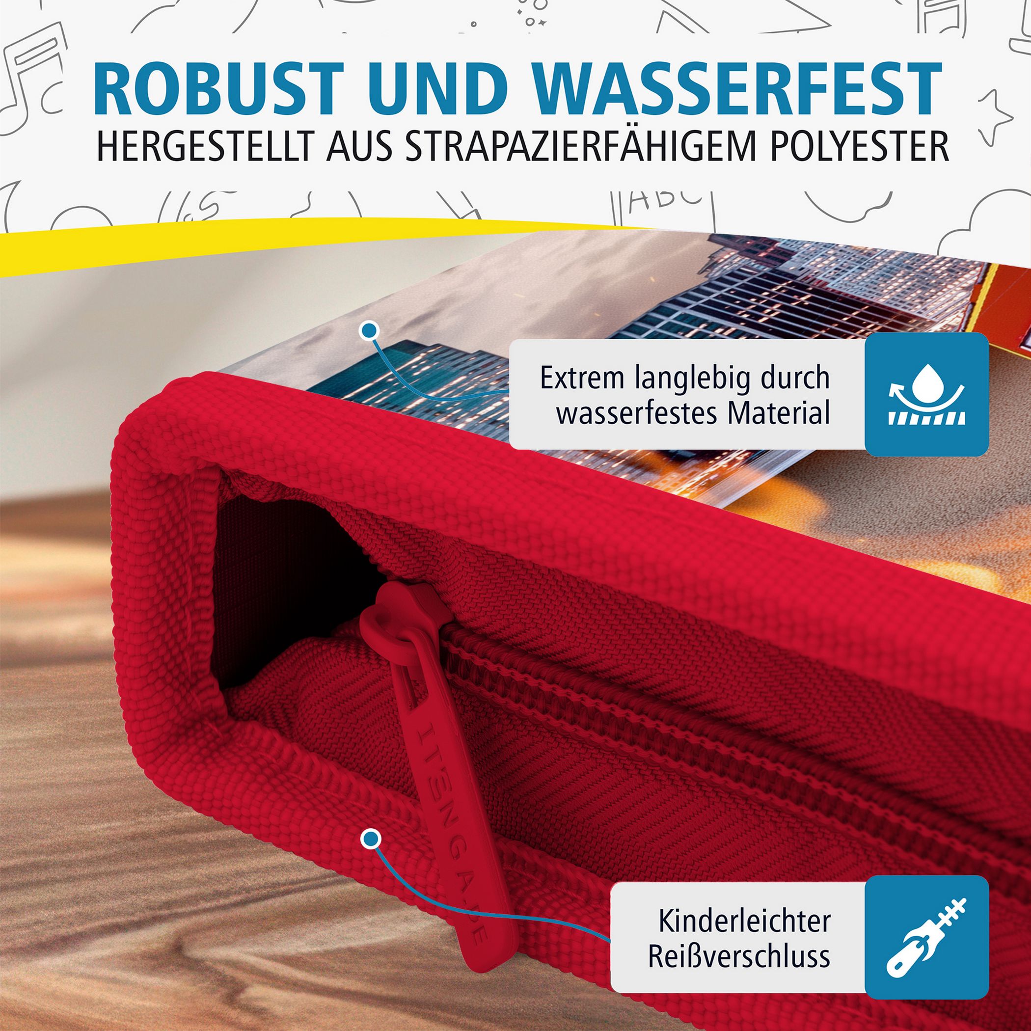 itenga Sch�ler-Etui M�ppchen FEUERWEHR 28 teilig (gef�ll...