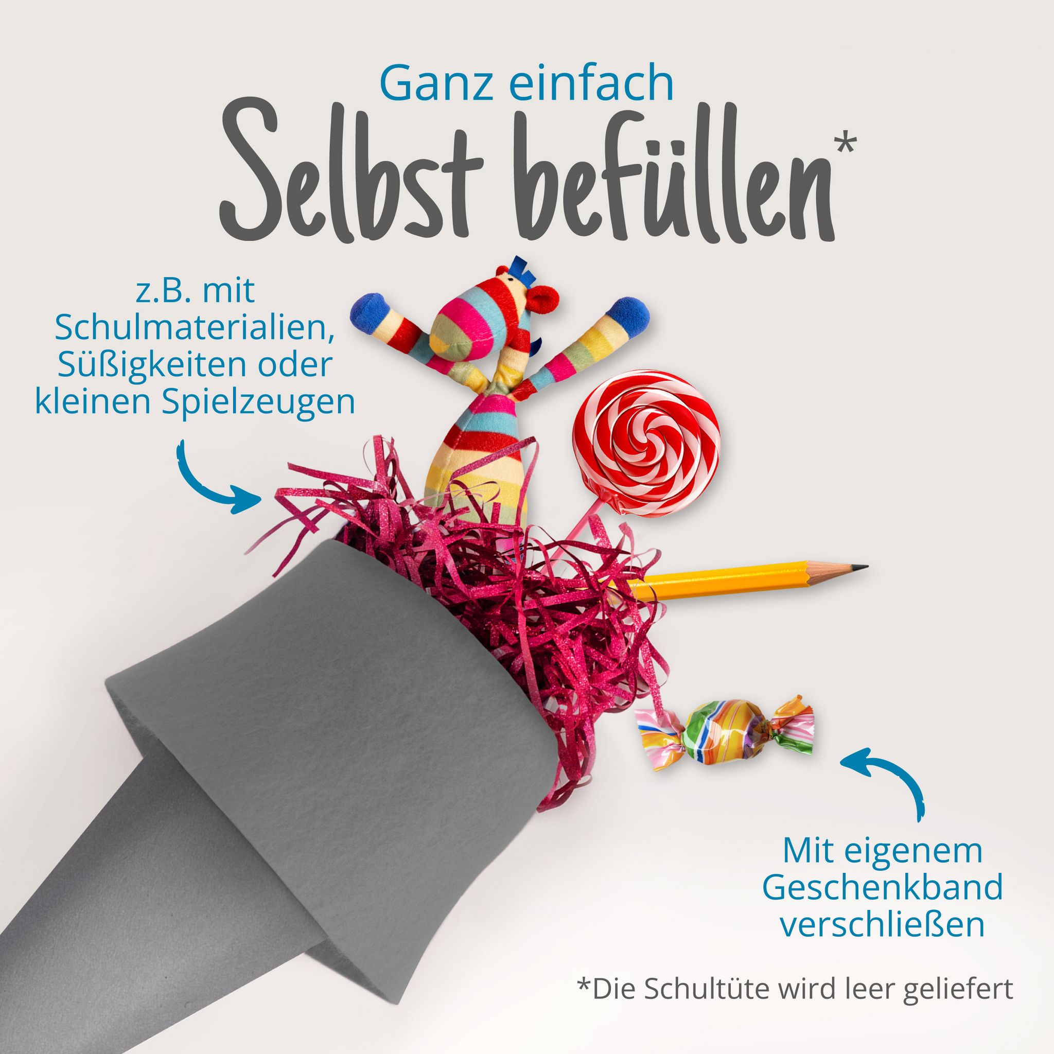 itenga Geschwister - Bastelschult�te 35cm mit Filzversch...