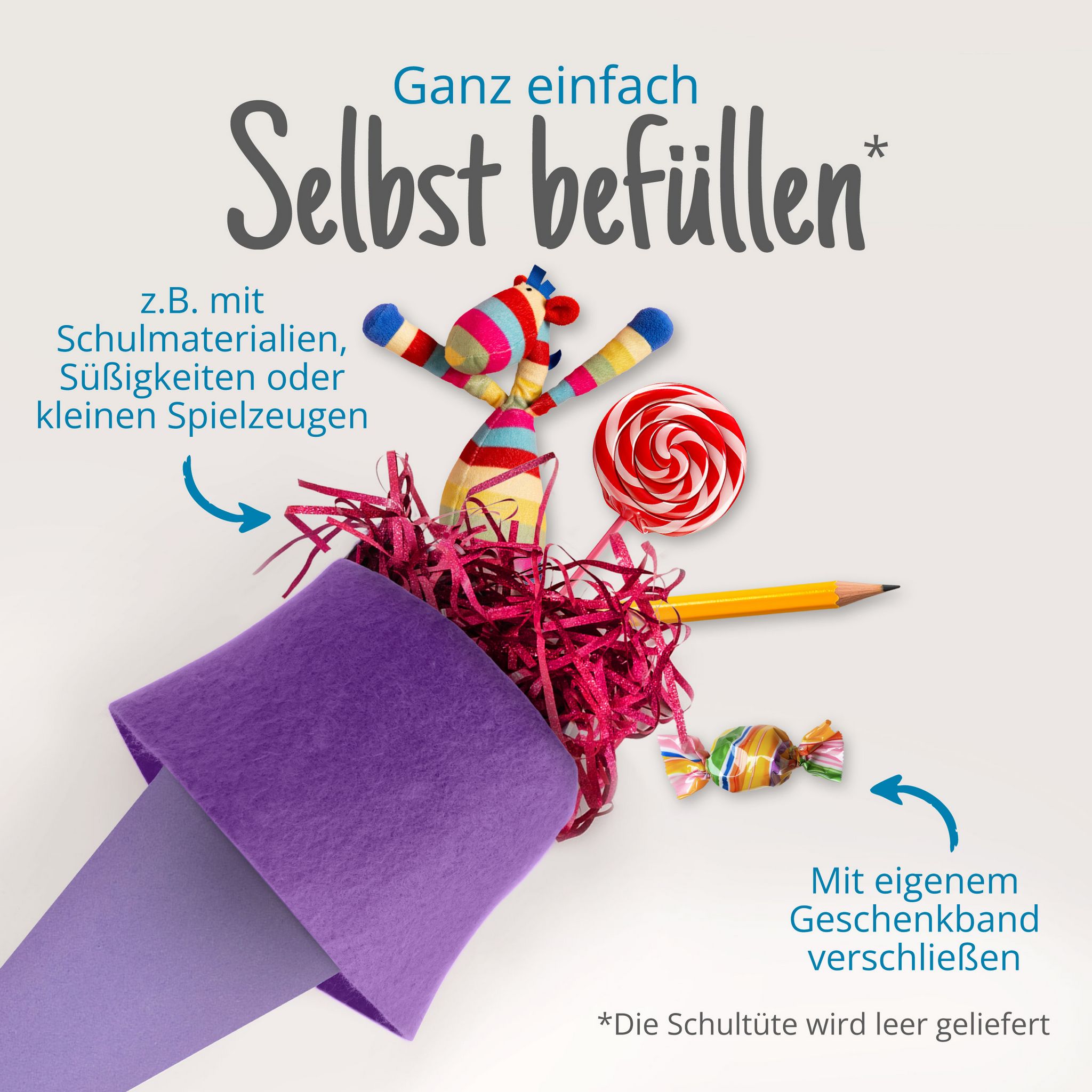 itenga Geschwister - Bastelschult�te 35cm mit Filzversch...