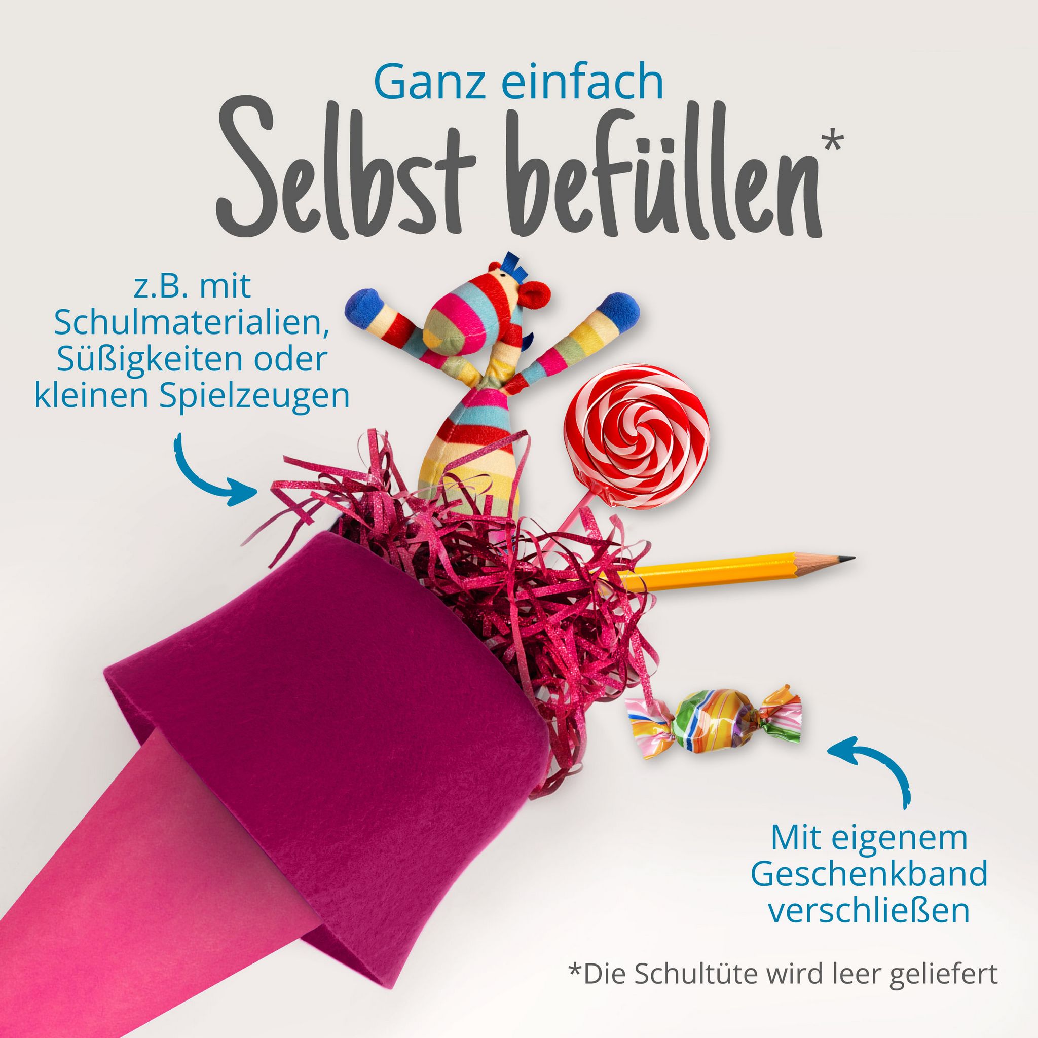 itenga Geschwister - Bastelschult�te 35cm mit Filzversch...