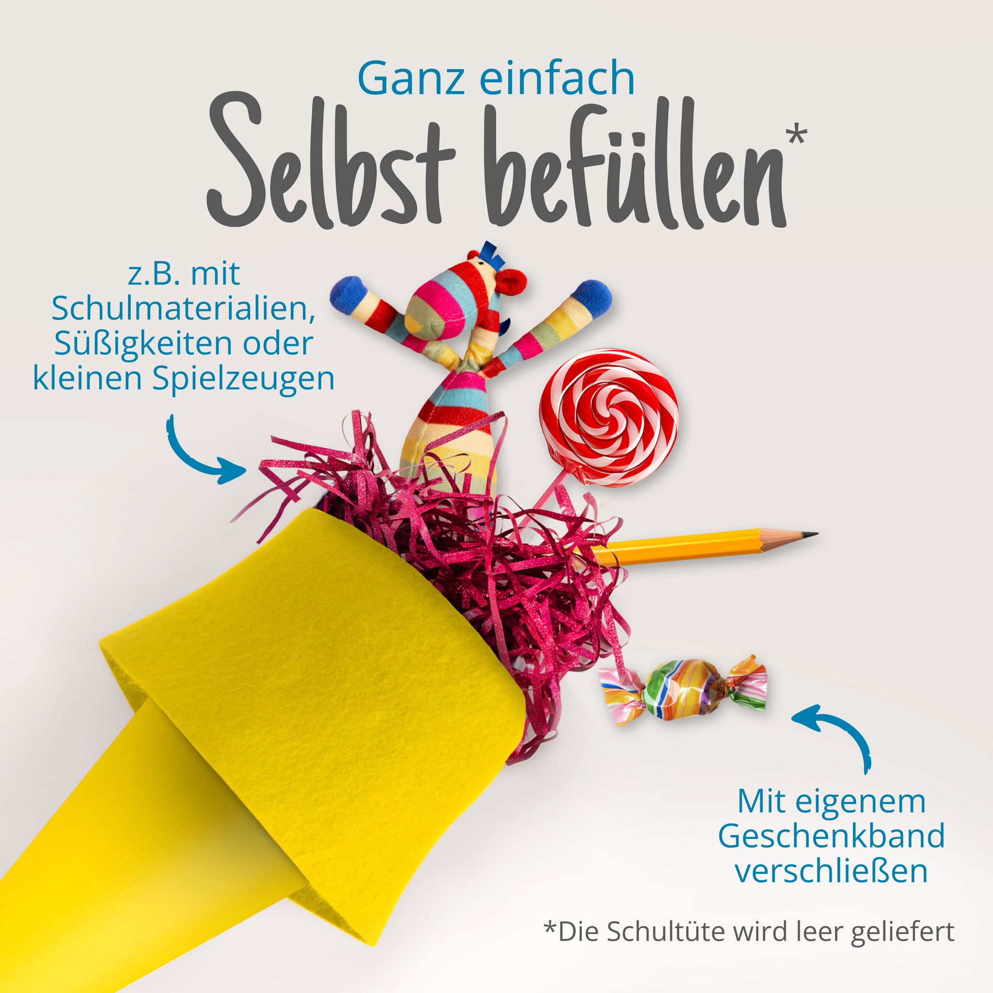 itenga Geschwister - Bastelschult�te 35cm mit Filzversch...