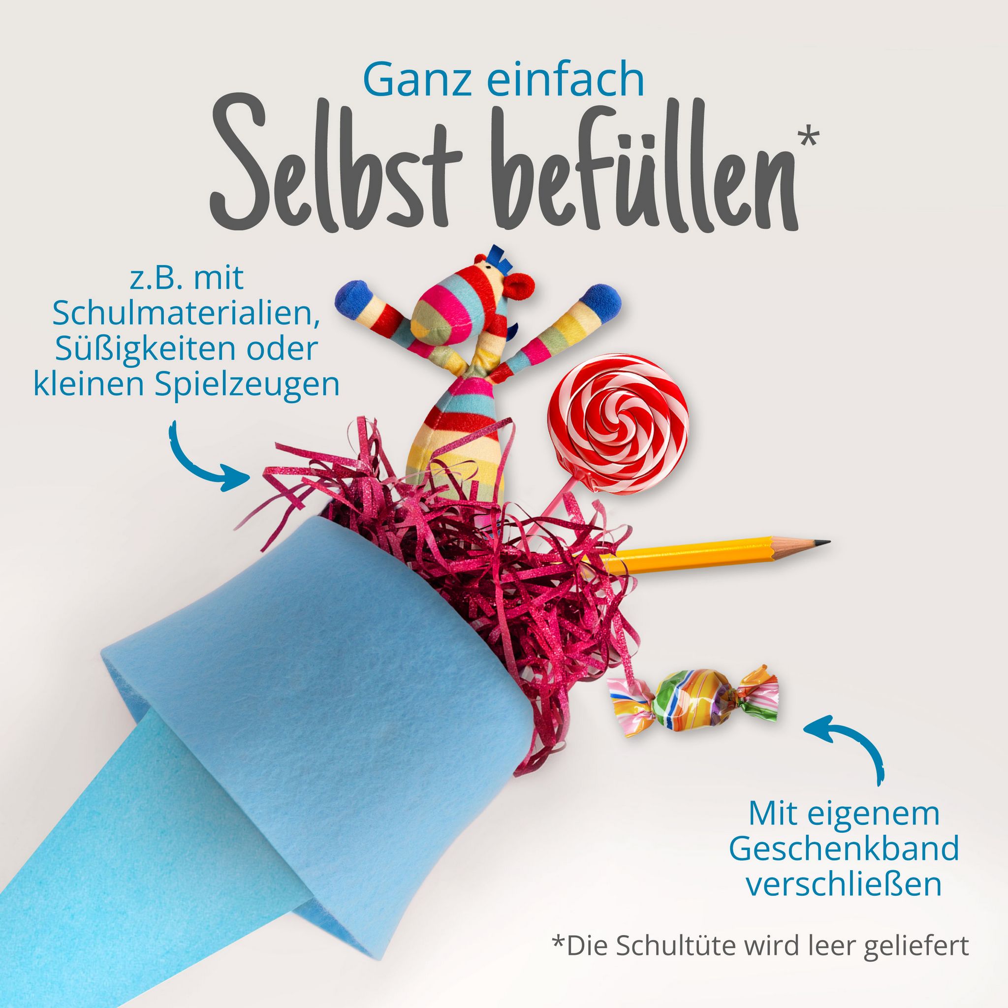 itenga Geschwister - Bastelschult�te 35cm mit Filzversch...