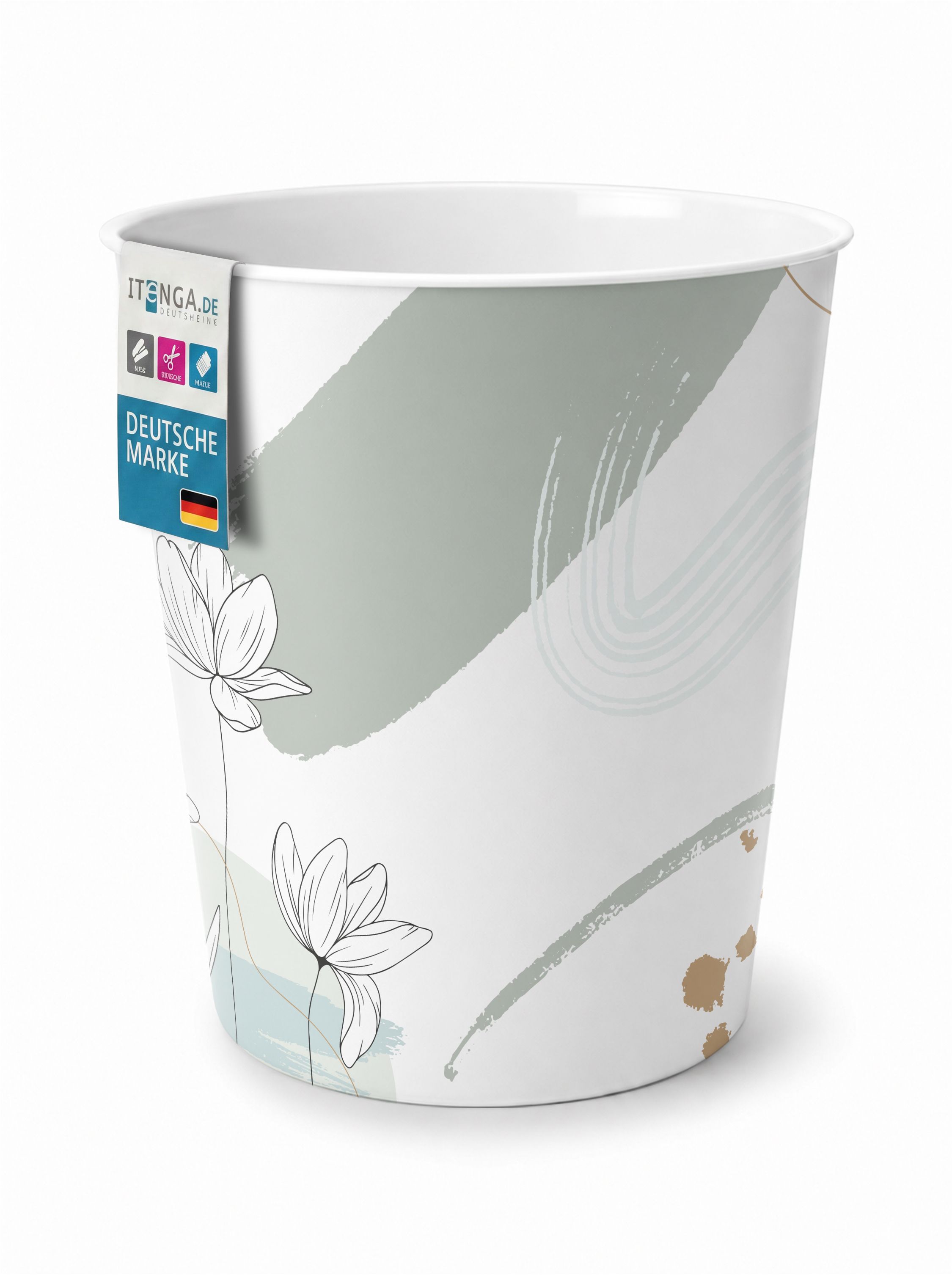itenga Papierkorb f�r Kinder und Erwachsene - Motiv Blum...