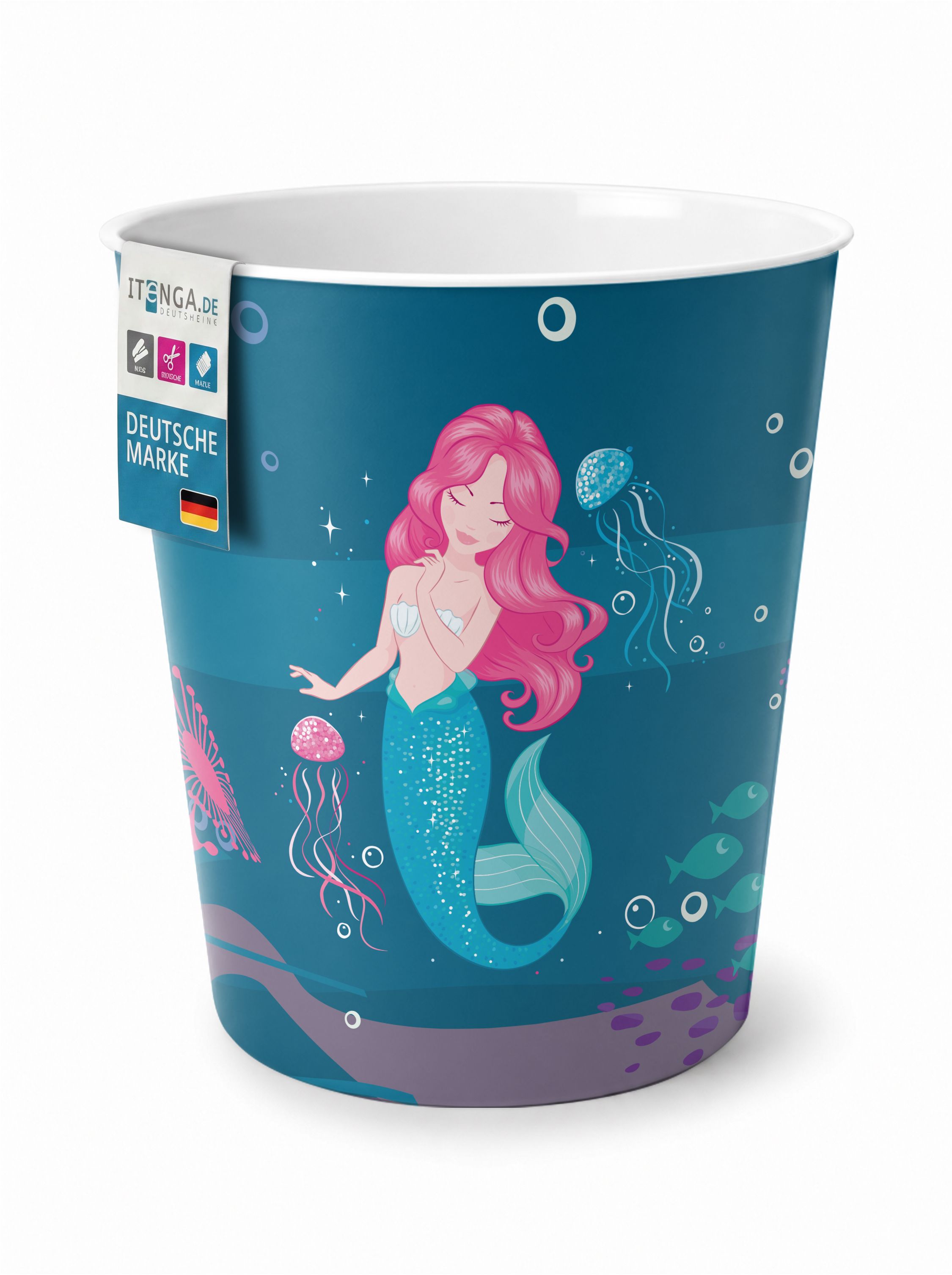 ITENGA Papierkorb f�r Kinder - Motiv Meerjungfrau - ca. ...