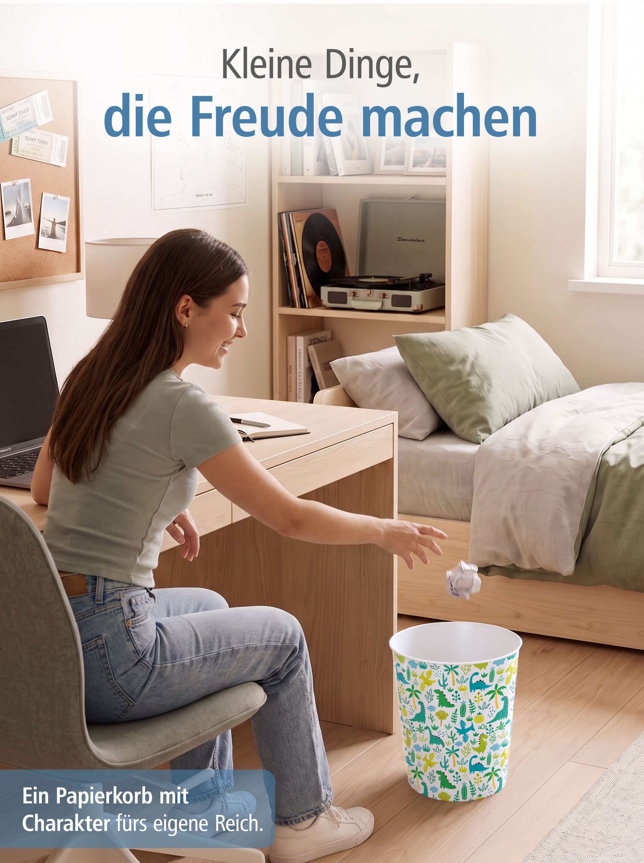 itenga Papierkorb f�r Kinder - Motiv Dinos - Dinosaurier...