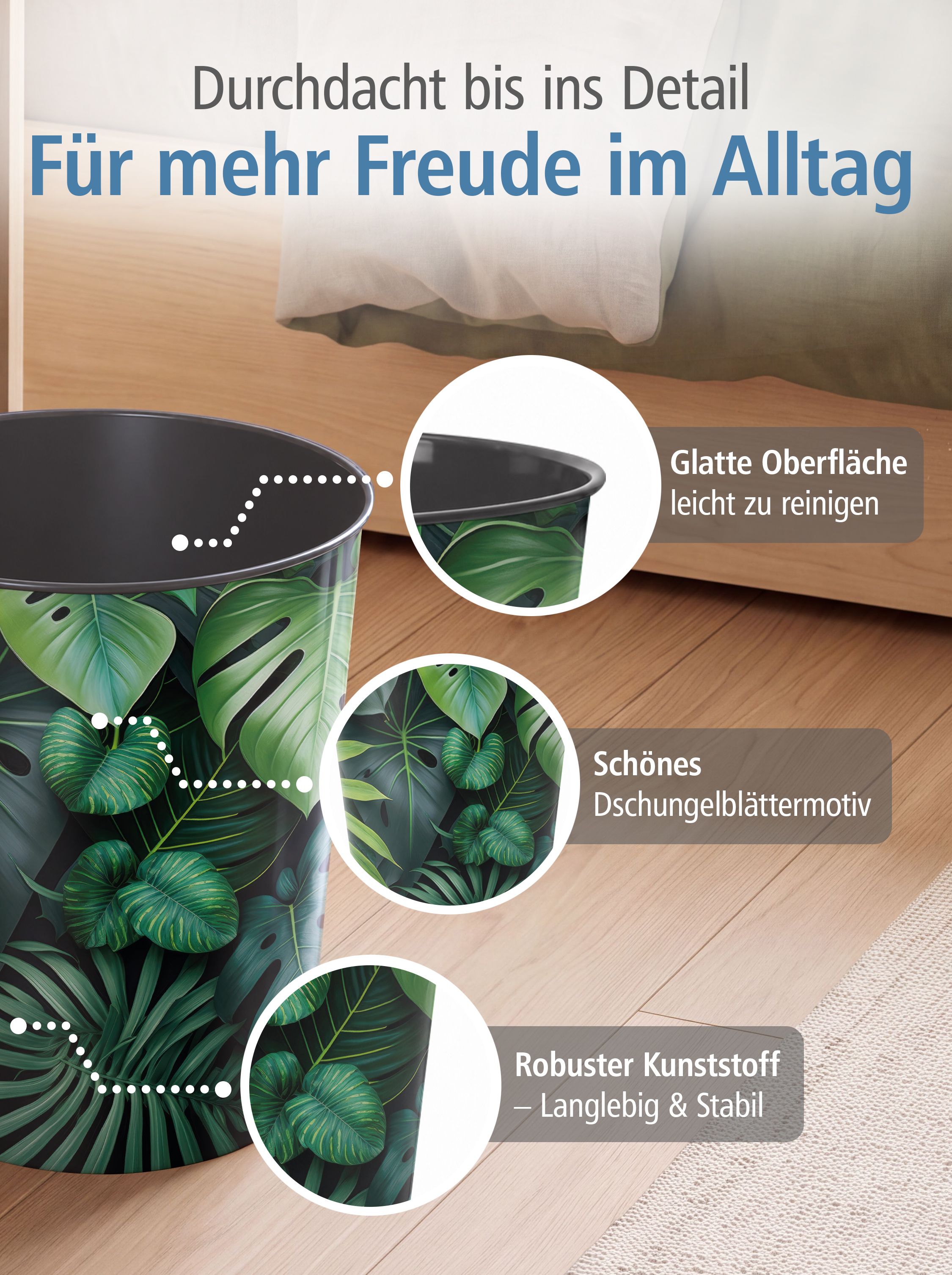 itenga Papierkorb f�r Kinder und Erwachsene - Motiv Dsch...