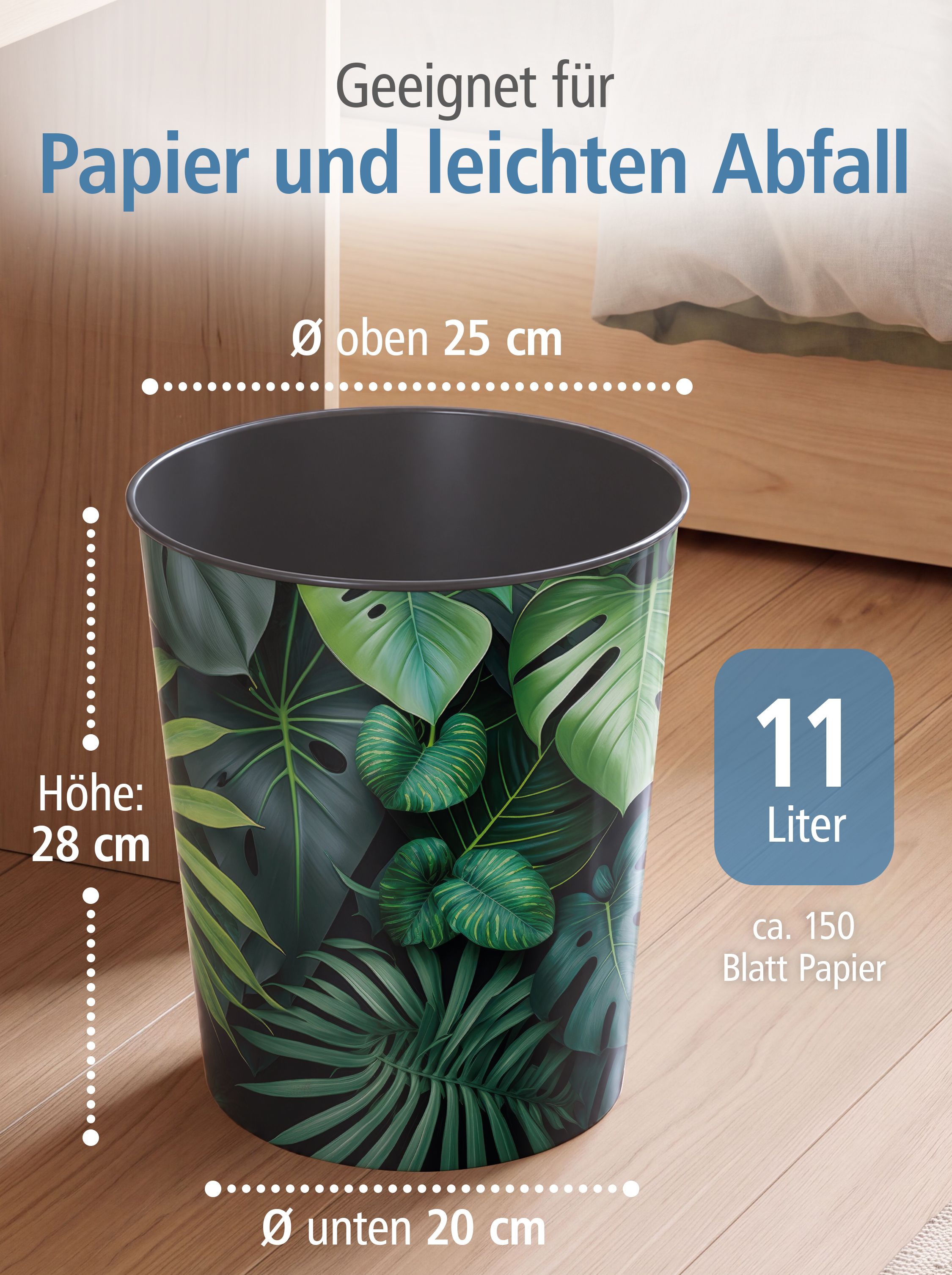 itenga Papierkorb f�r Kinder und Erwachsene - Motiv Dsch...