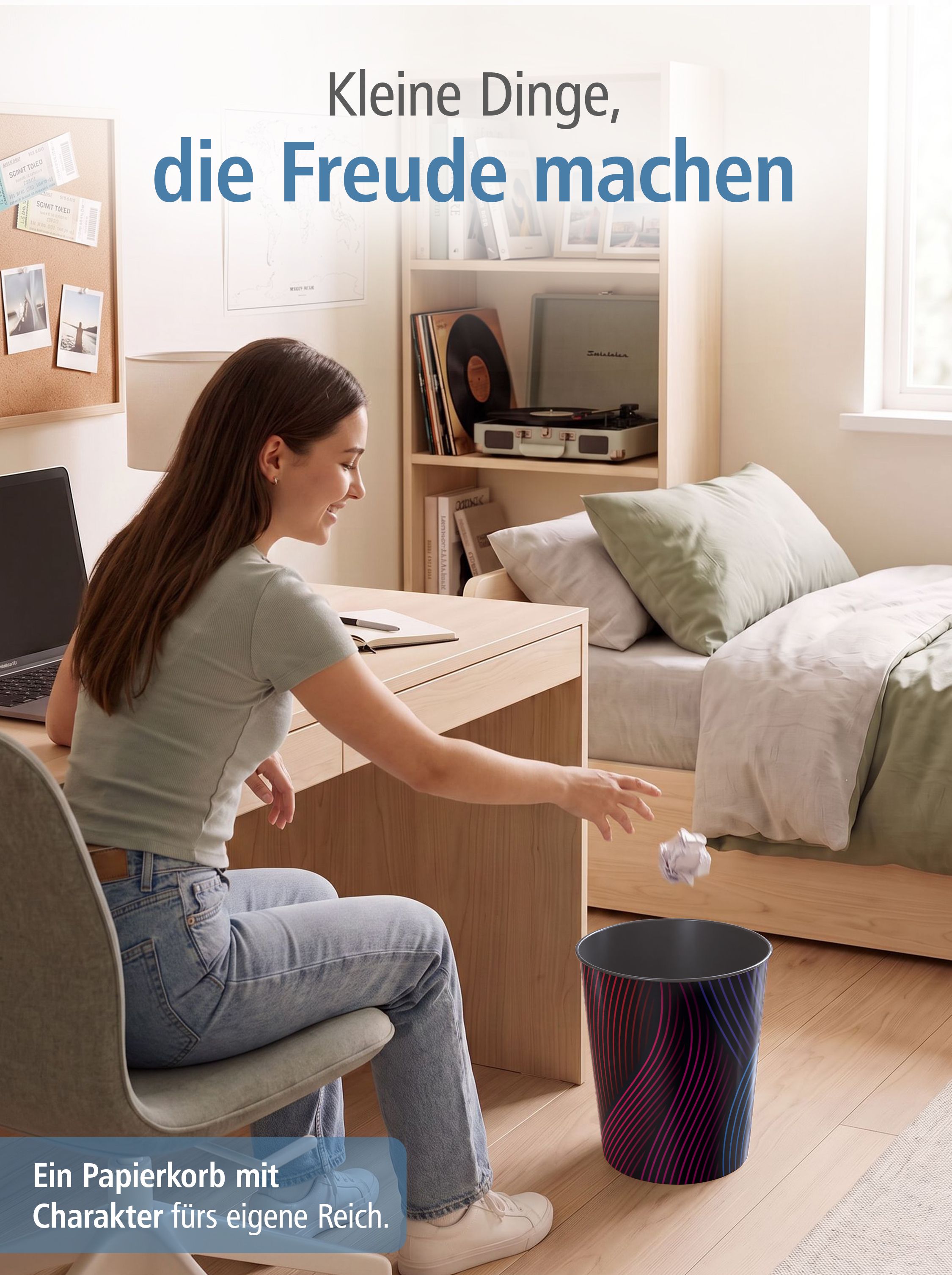 itenga Papierkorb f�r Kinder und Erwachsene - Motiv bunt...