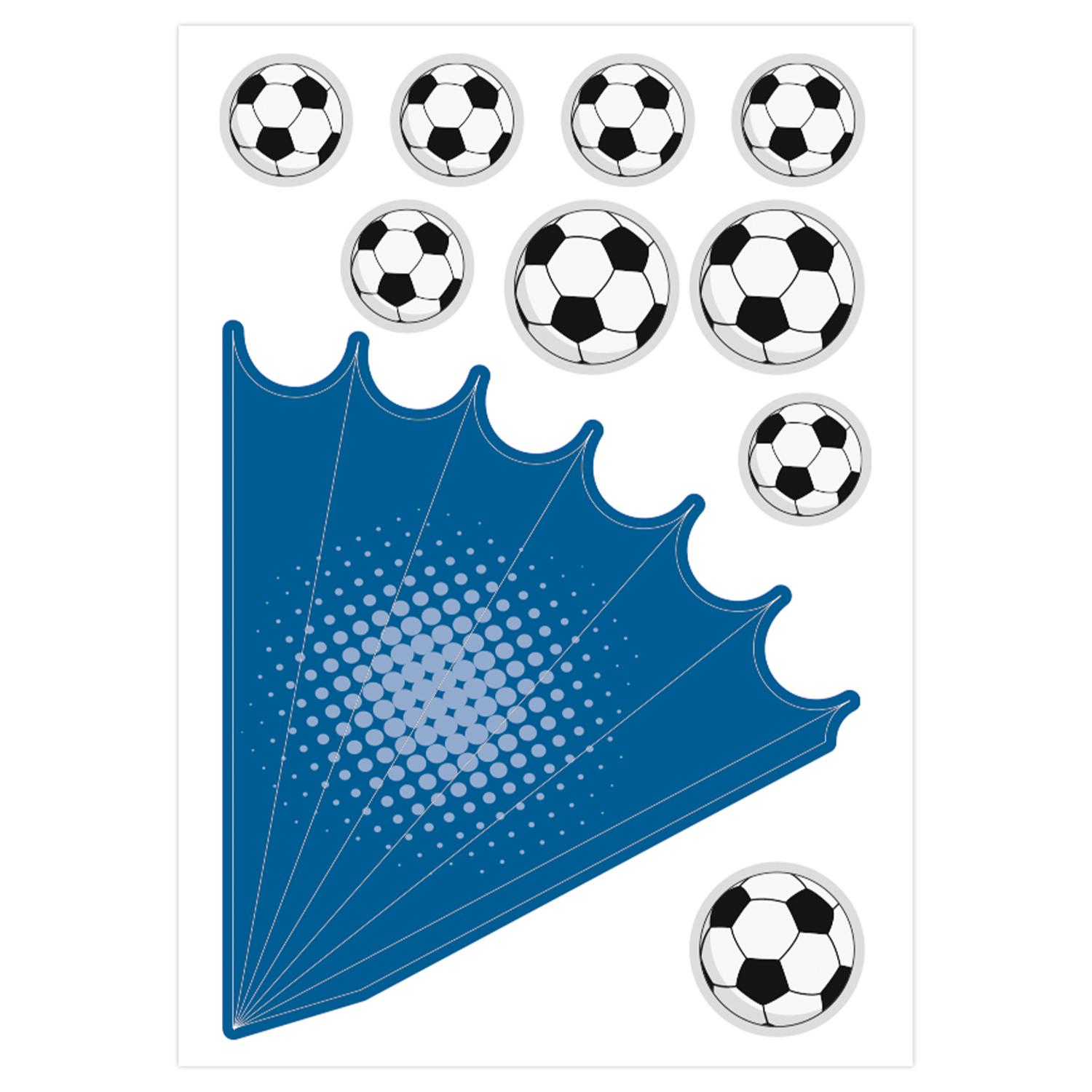 itenga DEKO-SET FUSSBALL blau wei� mit Bastel SCHULT�TE ...