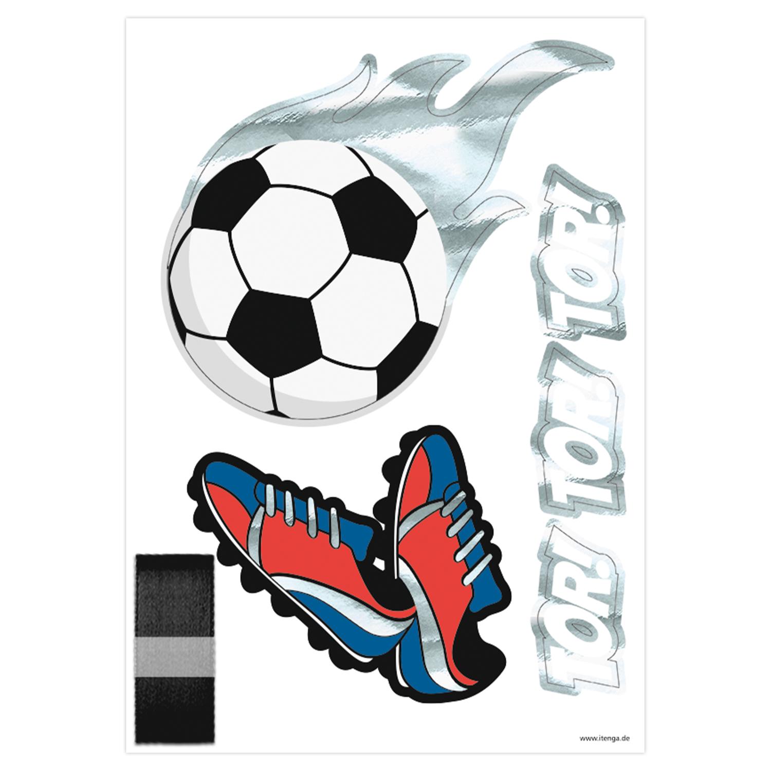 itenga DEKO-SET FUSSBALL blau rot mit Bastel SCHULT�TE 8...