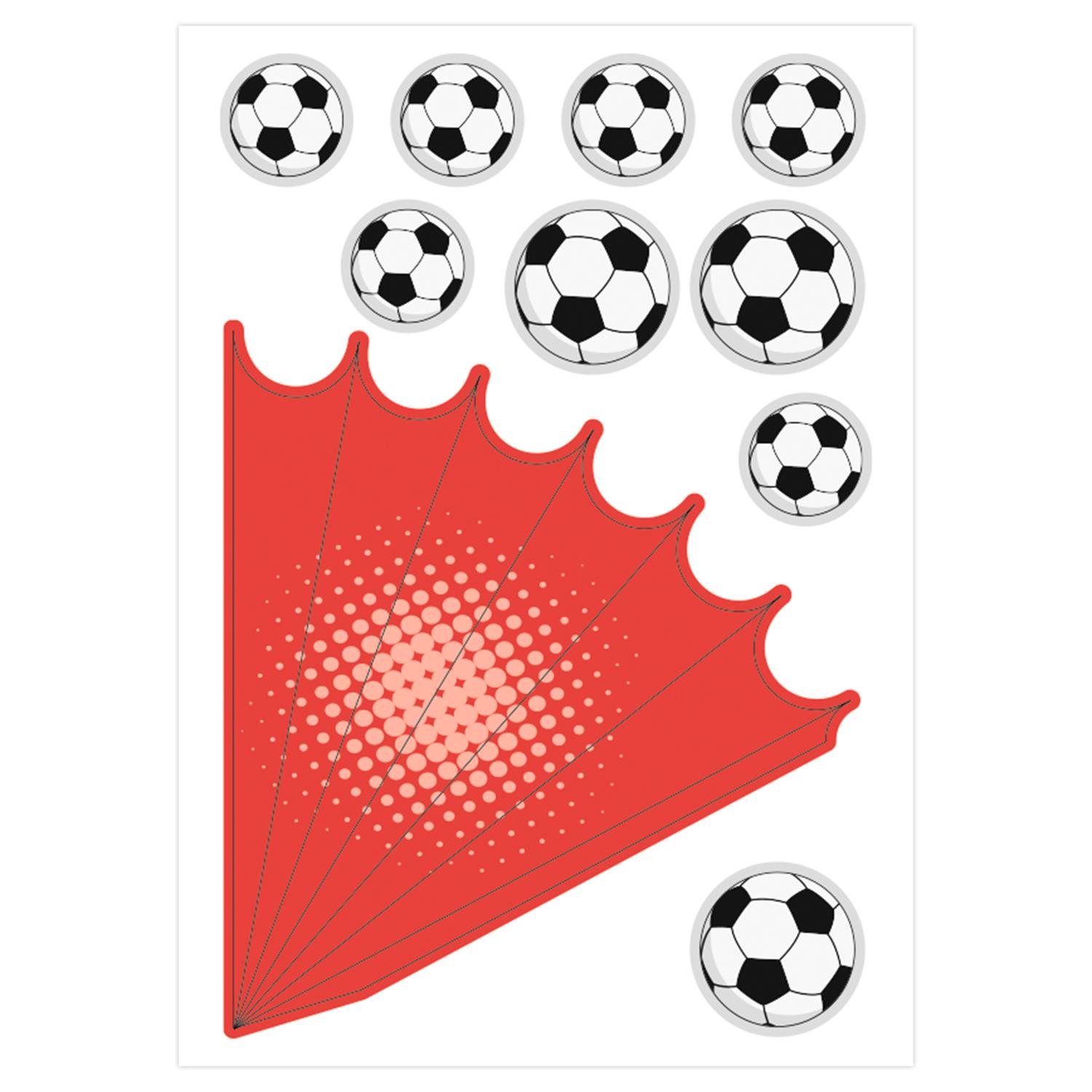 itenga DEKO-SET FUSSBALL blau rot mit Bastel SCHULT�TE 8...