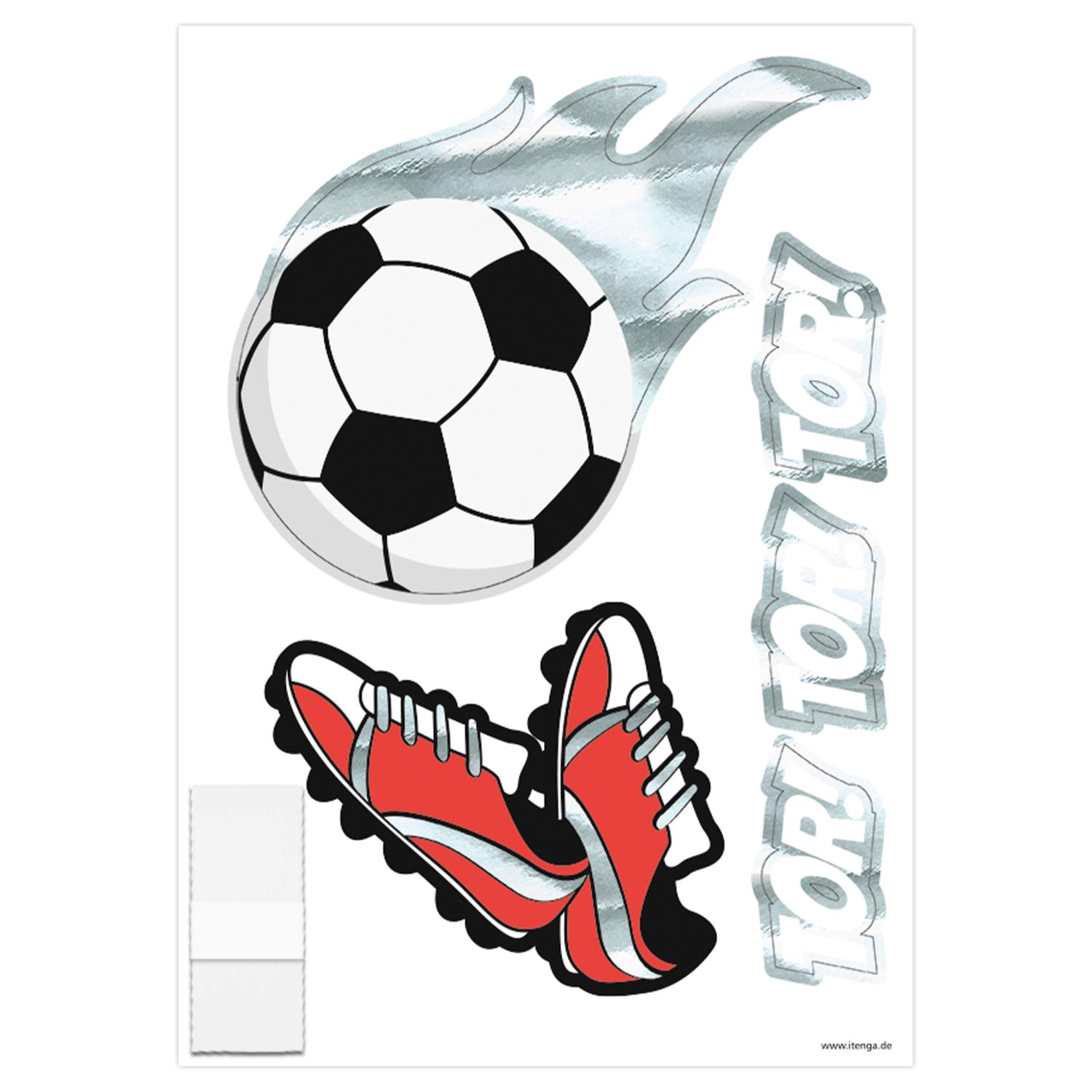 itenga DEKO-SET FUSSBALL rot weiss mit Bastel SCHULT�TE ...