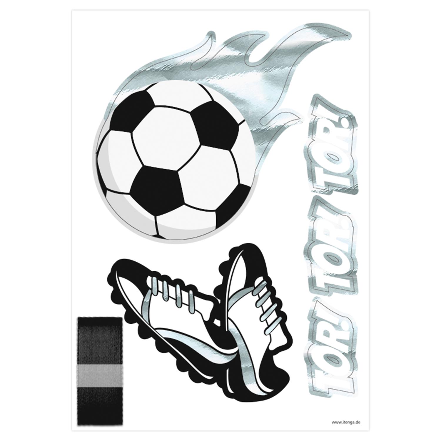 itenga DEKO-SET FUSSBALL schwarz weiss mit Bastel SCHULT...