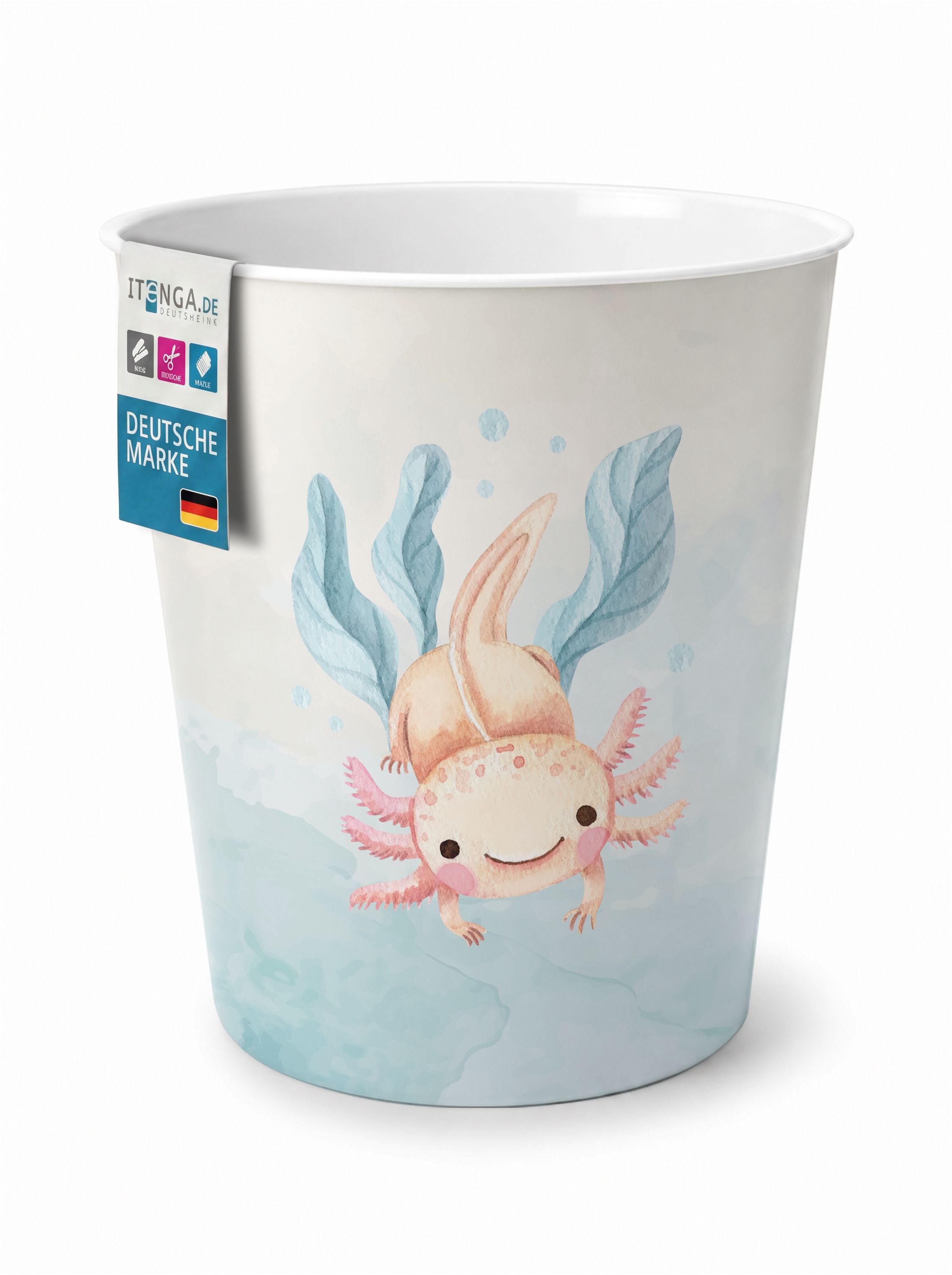 itenga Papierkorb f�r Kinder - Motiv Axolotl - ca. 11 L...