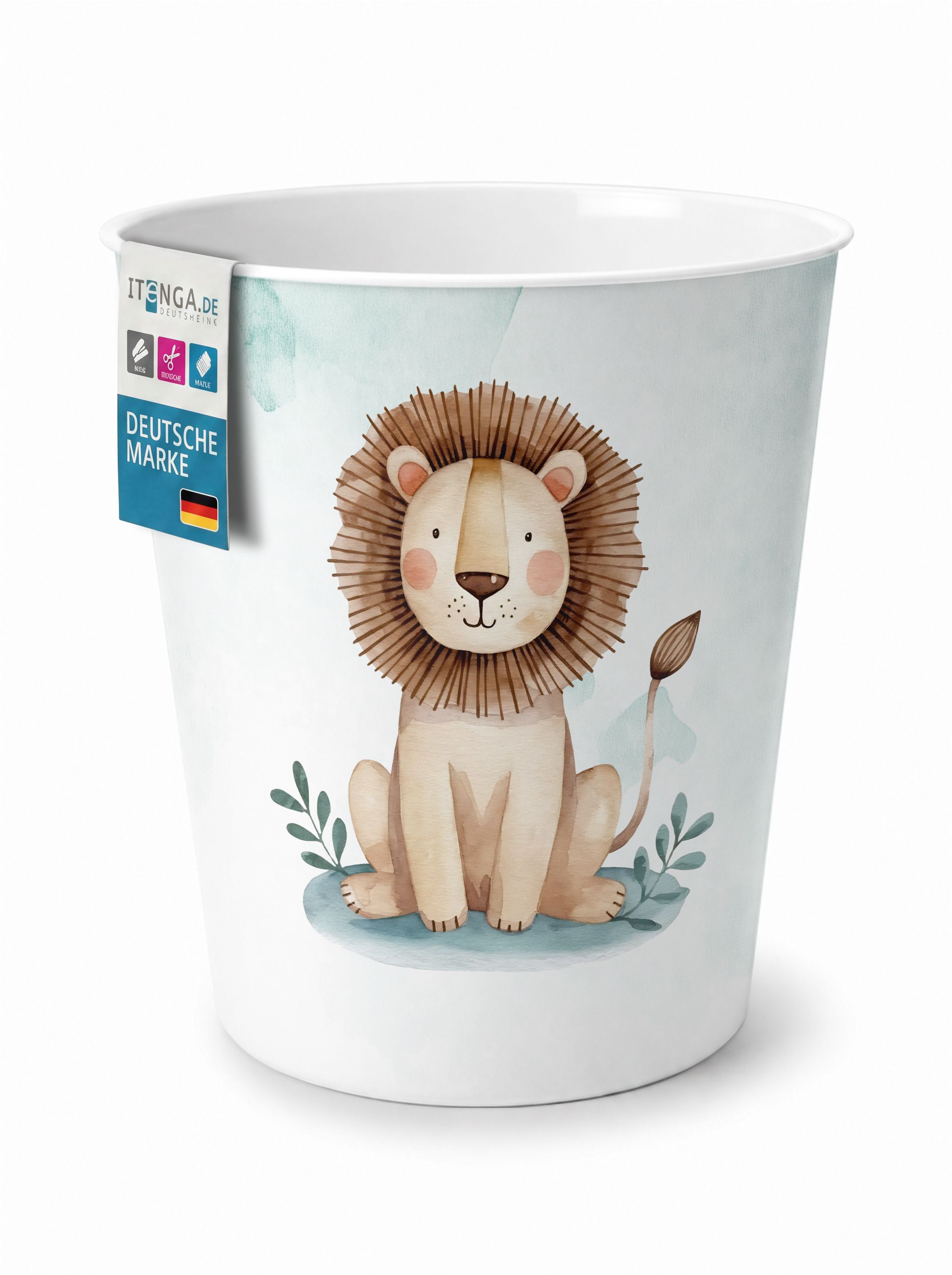 itenga Papierkorb f�r Kinder - Motiv L�WE - ca. 11 Liter