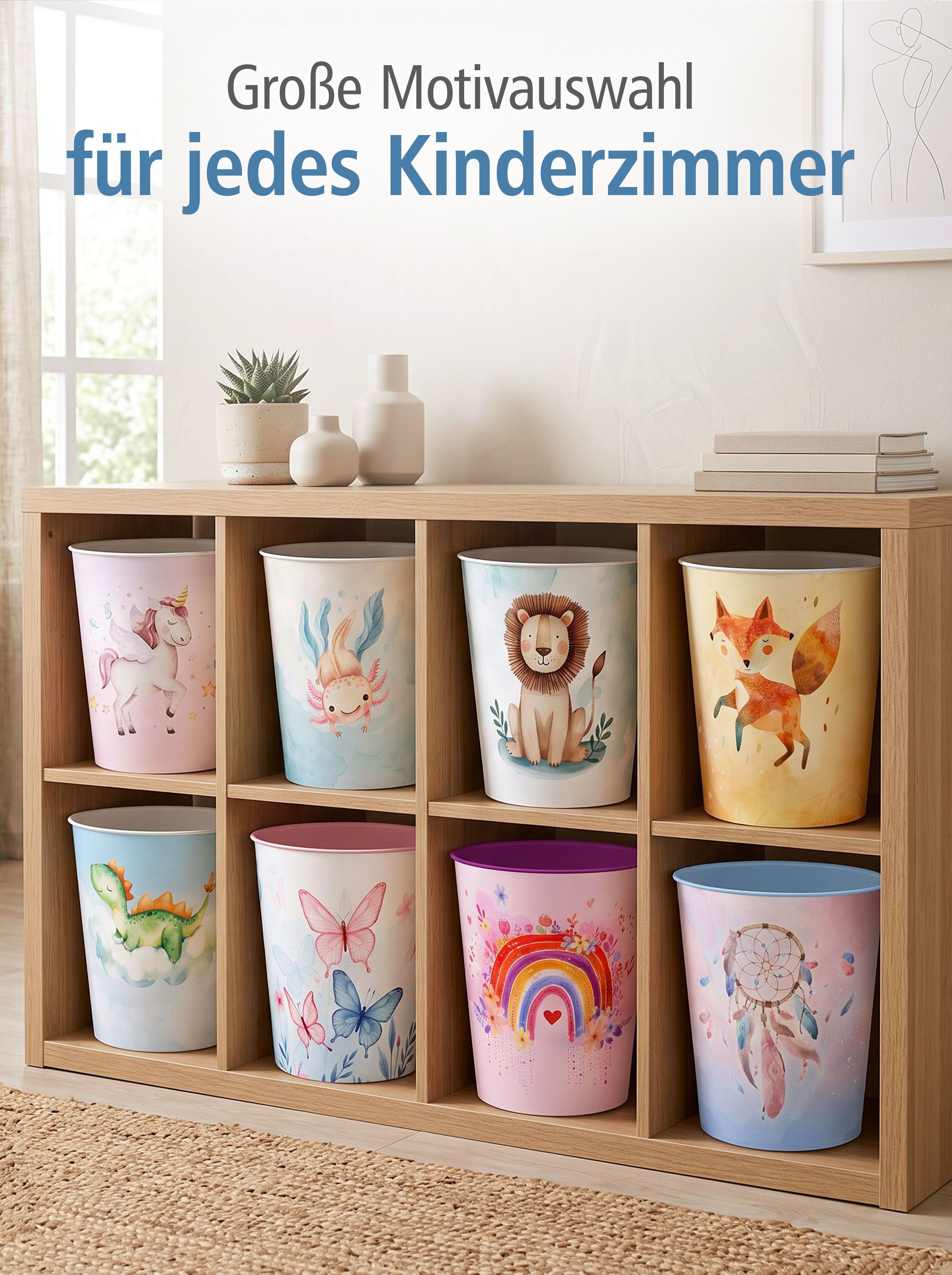 itenga Papierkorb f�r Kinder - Motiv L�WE - ca. 11 Liter