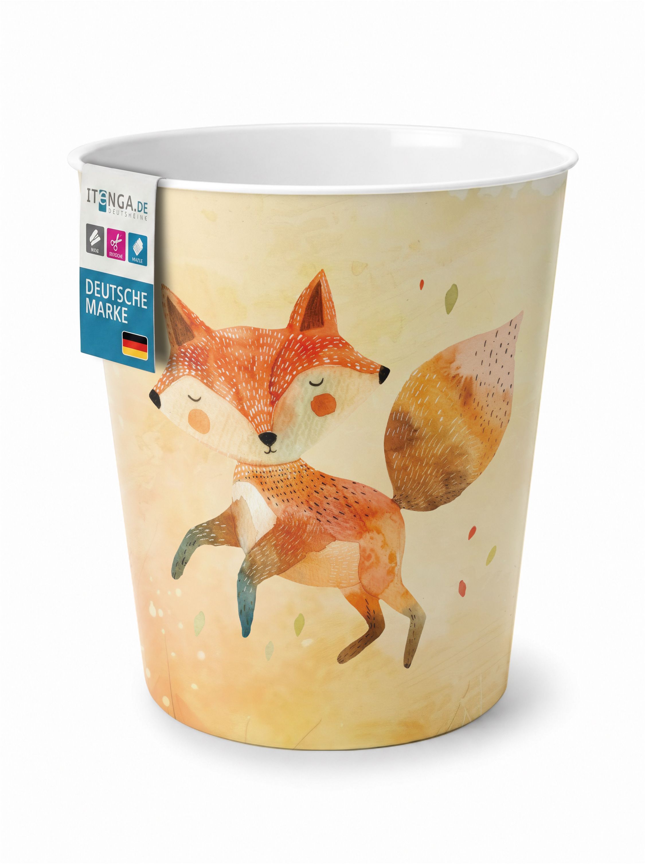 itenga Papierkorb f�r Kinder - Motiv FUCHS - ca. 11 Liter