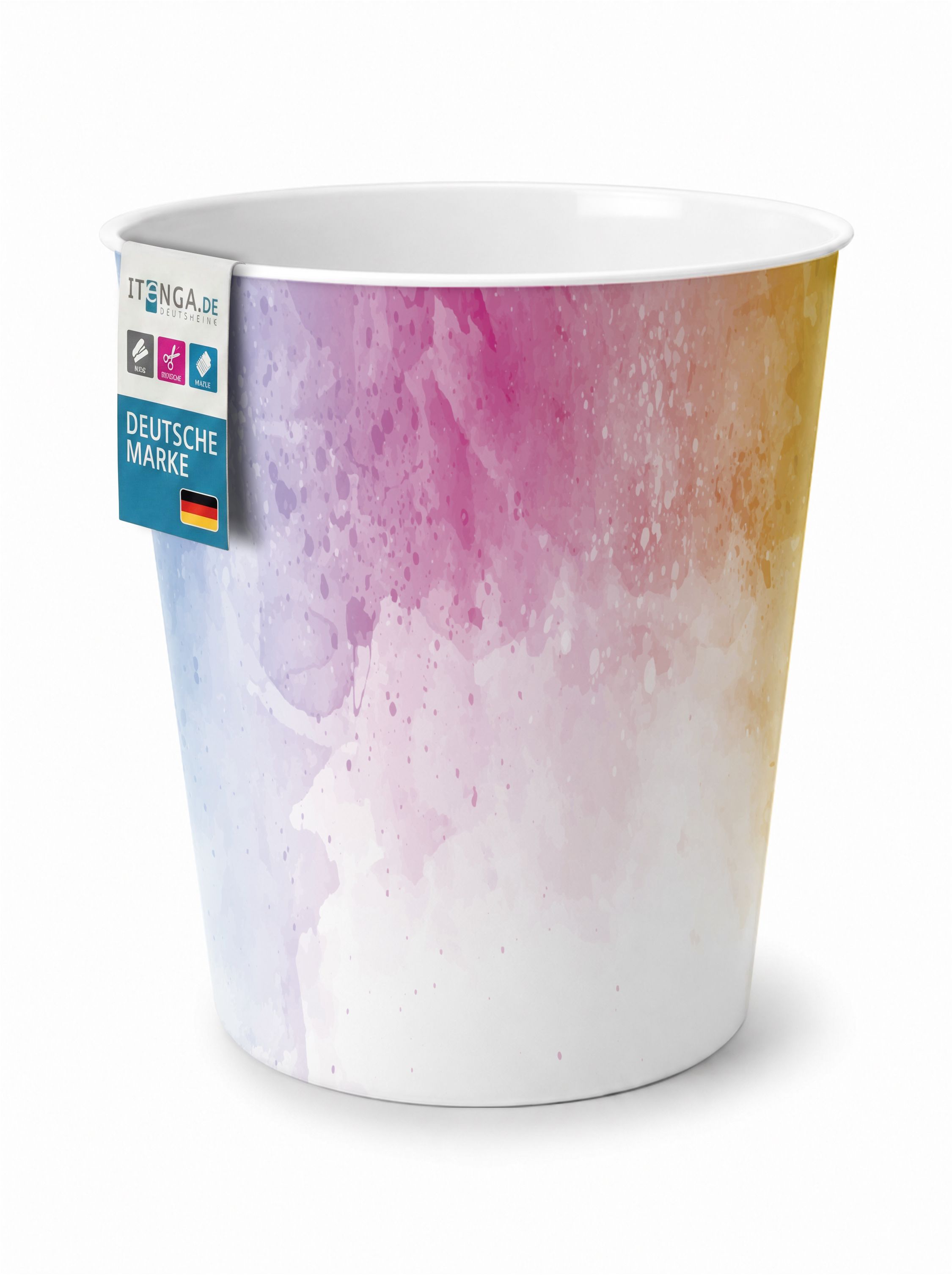 itenga Papierkorb - Motiv Regenbogen Wasserfarben - ca. ...