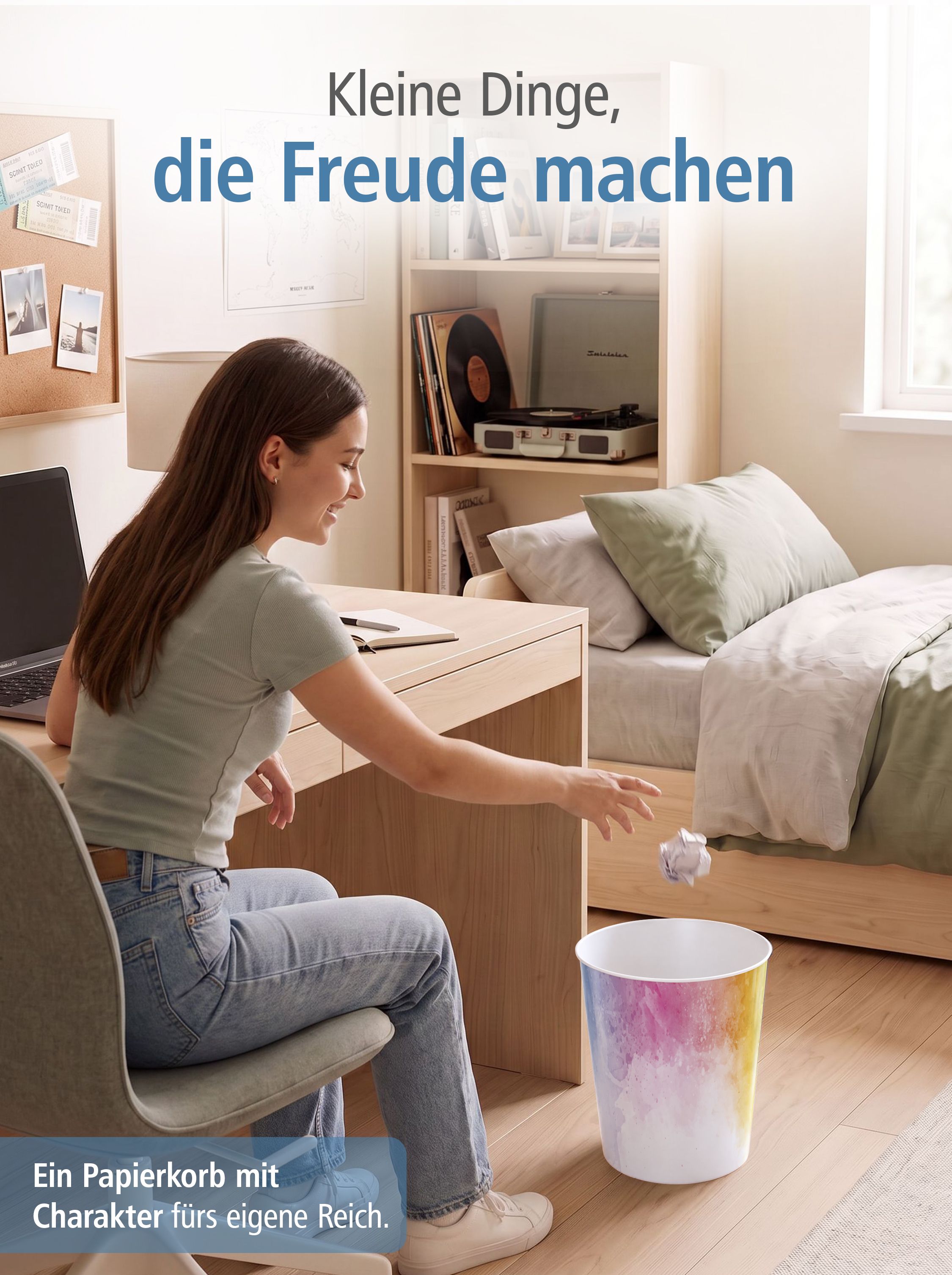 itenga Papierkorb - Motiv Regenbogen Wasserfarben - ca. ...