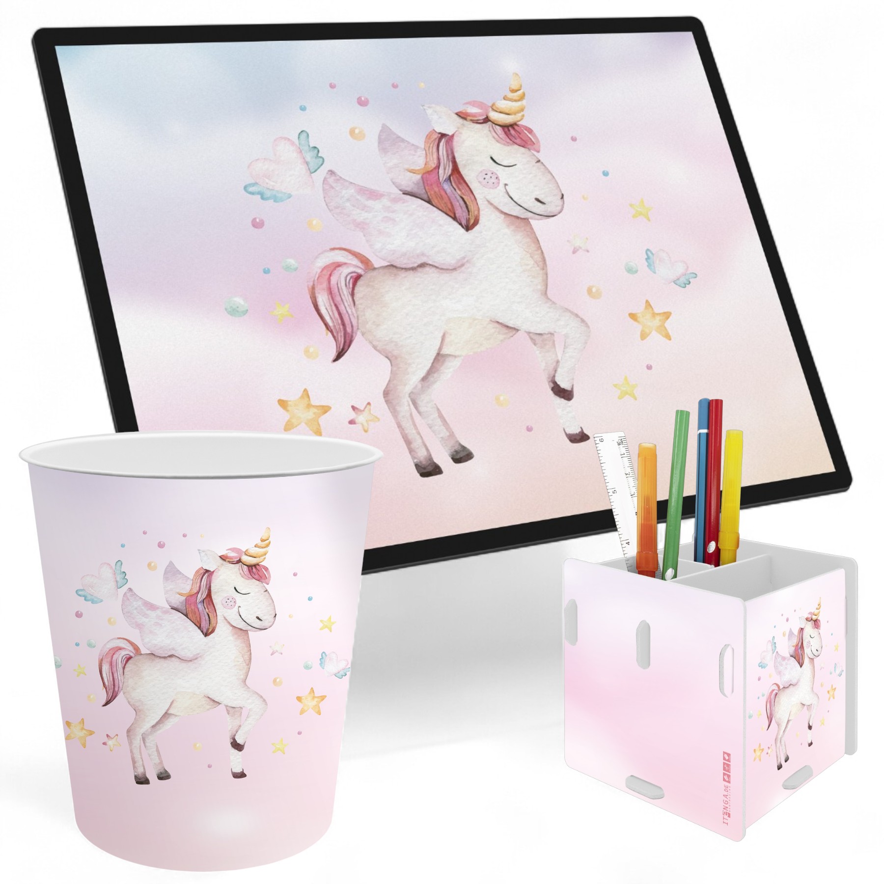 itenga Schreibtischunterlage V1 mit Papierkorb und Stift...