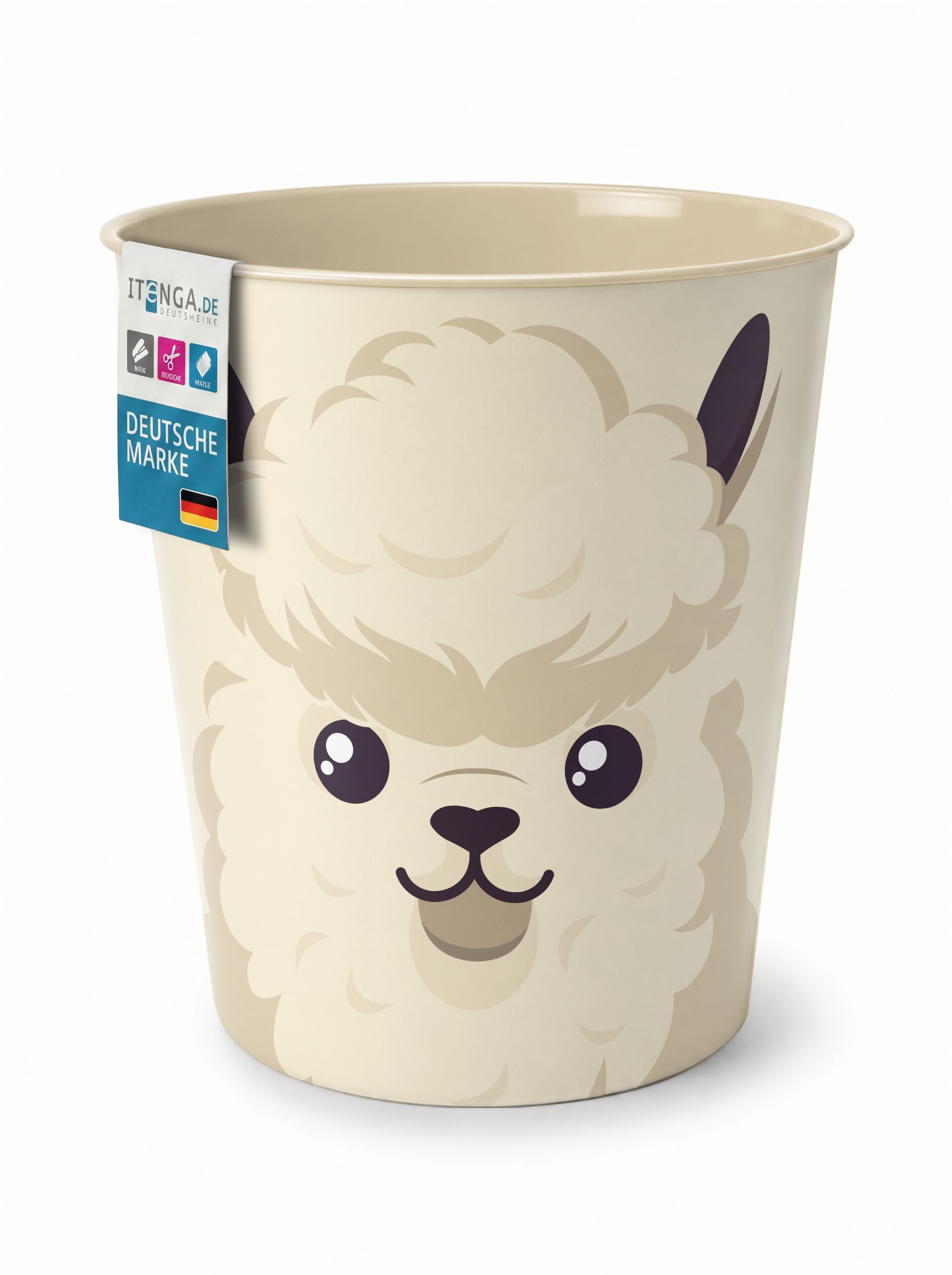 itenga Papierkorb Tiermotiv - ALPAKA / LAMA - Kawaii Des...