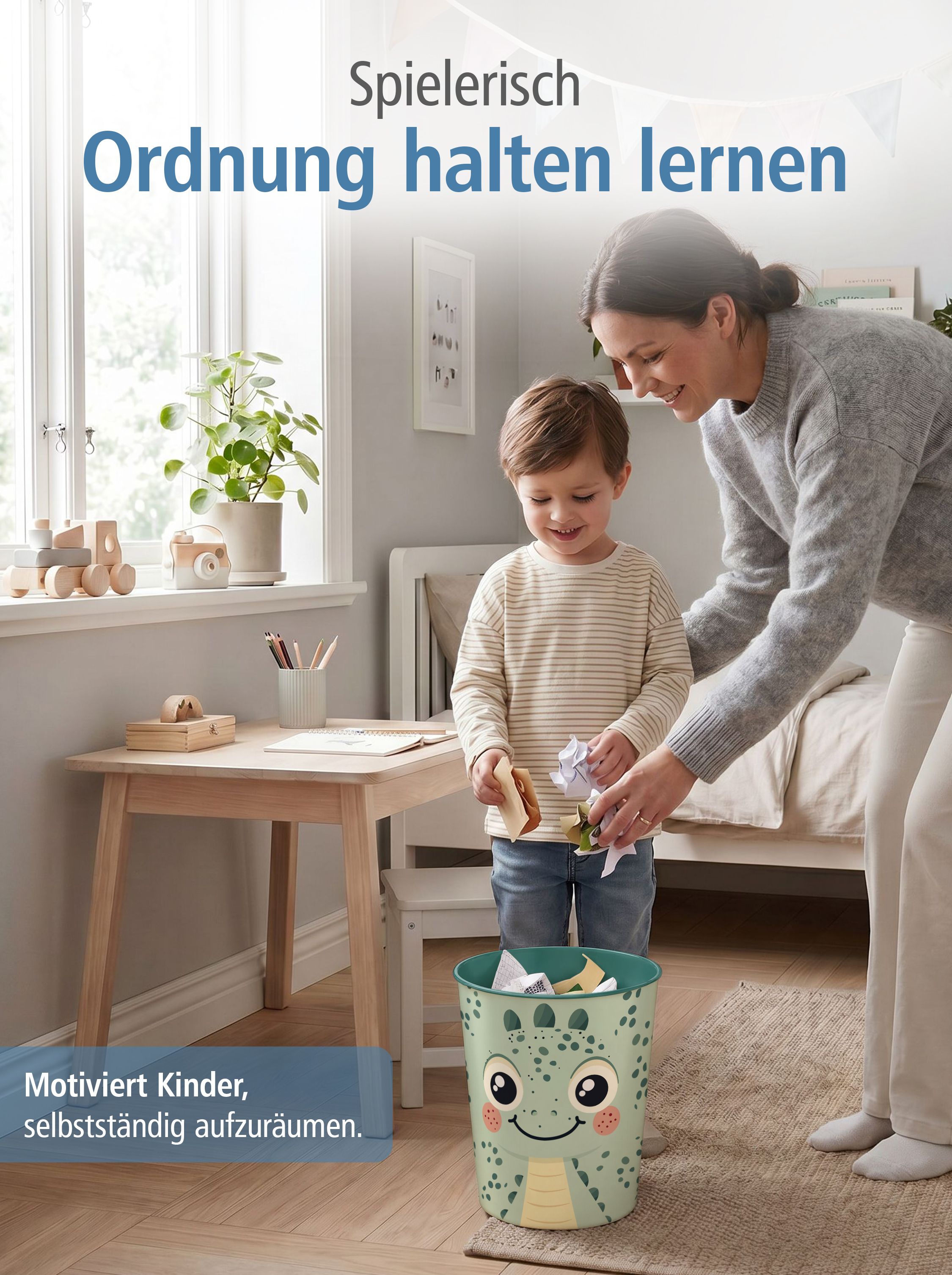 itenga Papierkorb Tiermotiv - DINO - Kawaii Design - ca ...