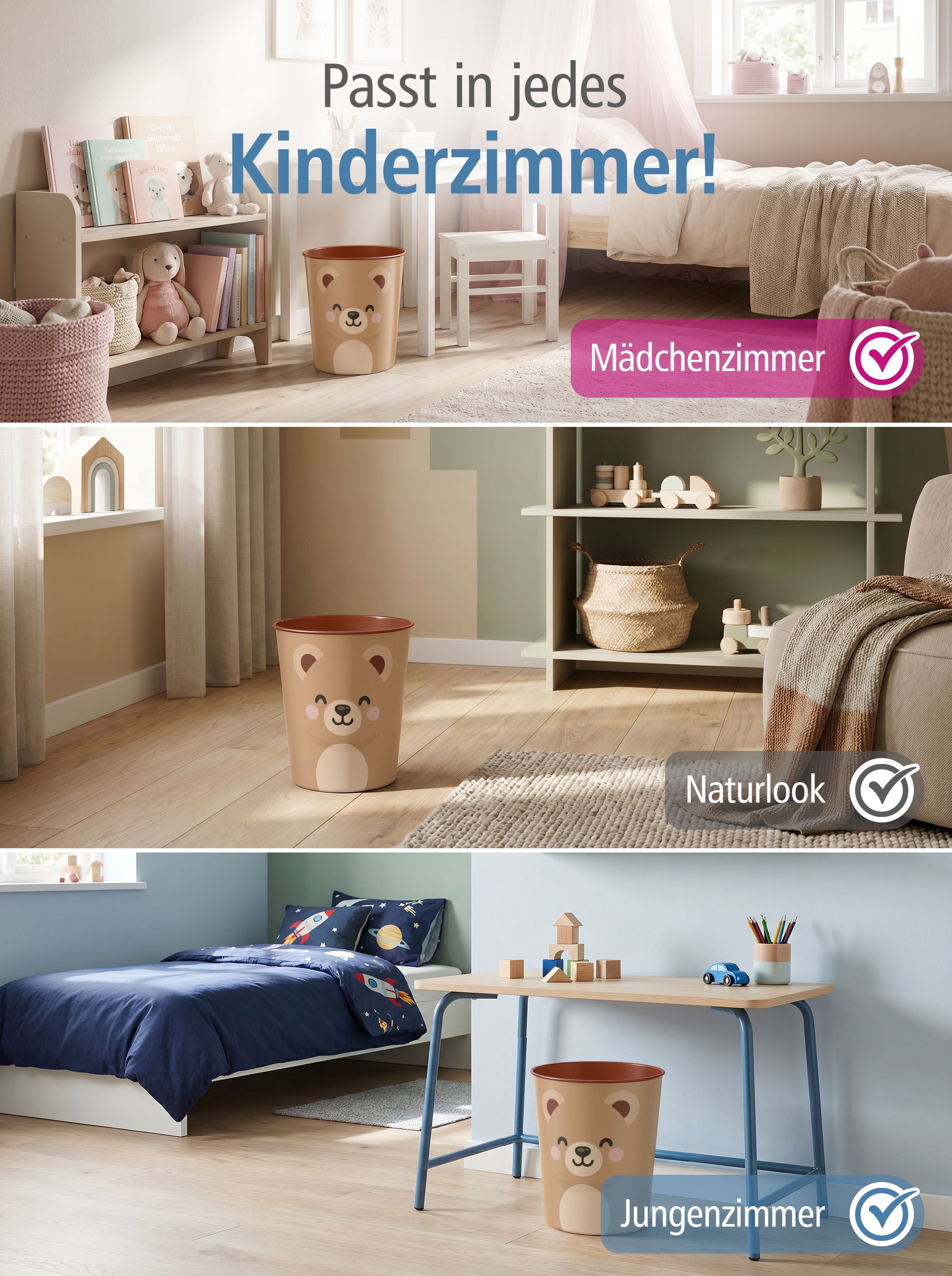 itenga Papierkorb Tiermotiv - B�R - Kawaii Design - ca 1...