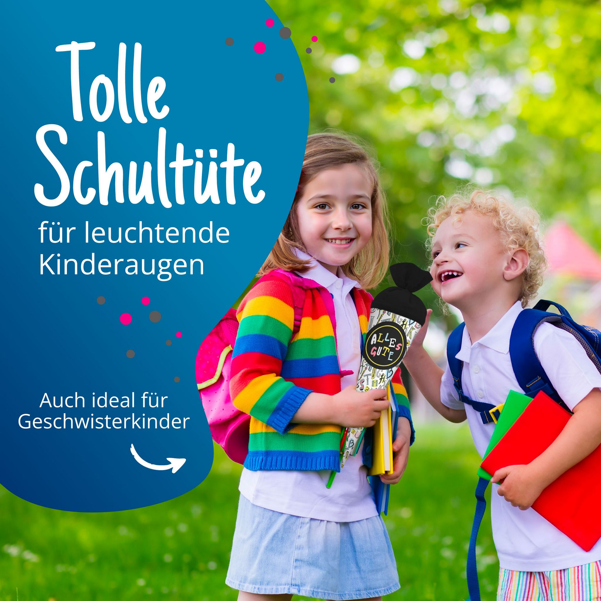 itenga Geschwisterschult�te 35cm "Buchstaben Kunst" mit ...