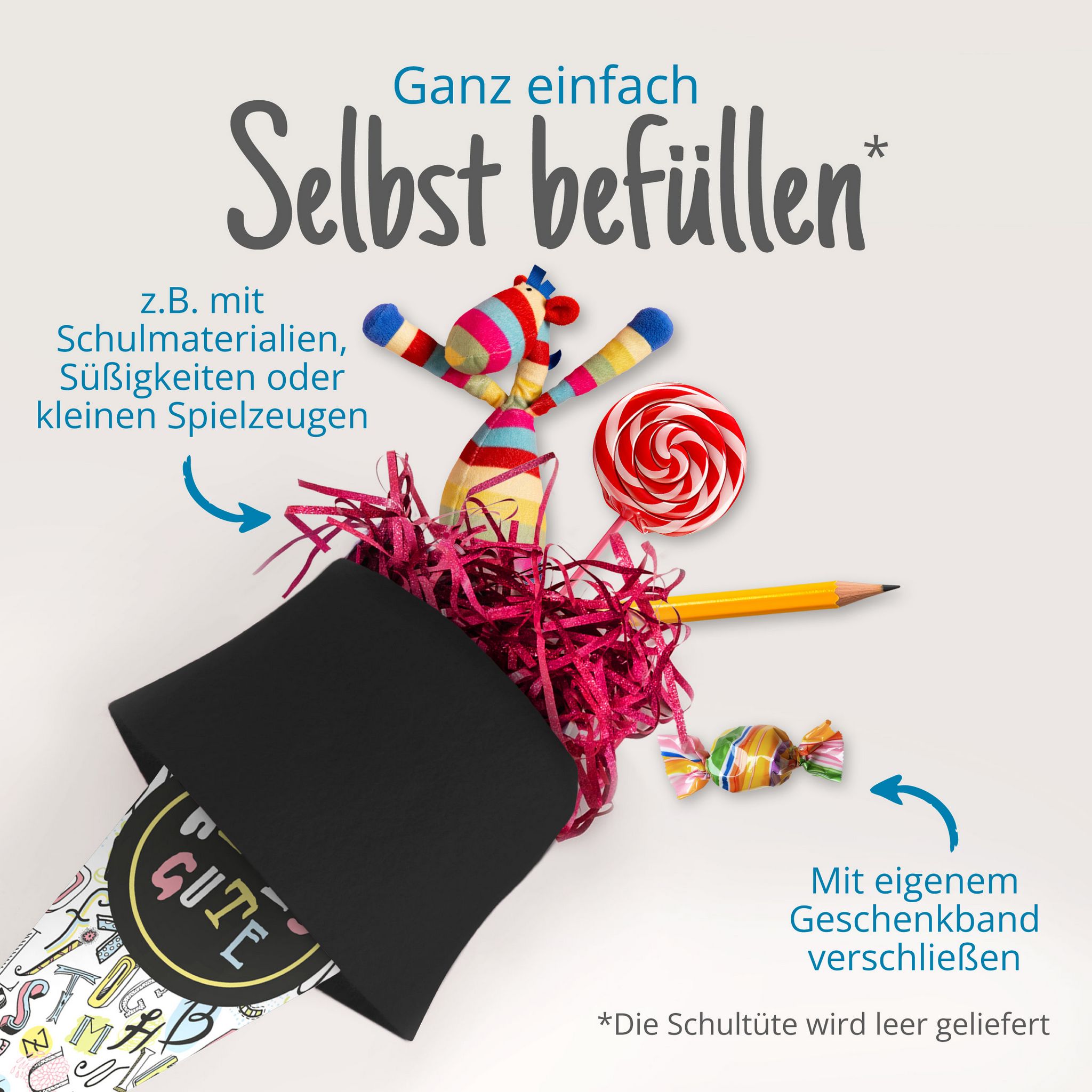 itenga Geschwisterschult�te 35cm "Buchstaben Kunst" mit ...