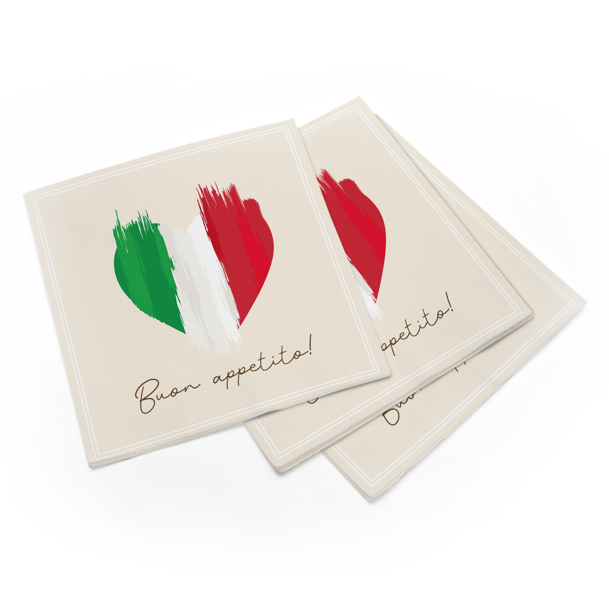 itenga 40x Serviette Herz Flagge ITALIEN v1