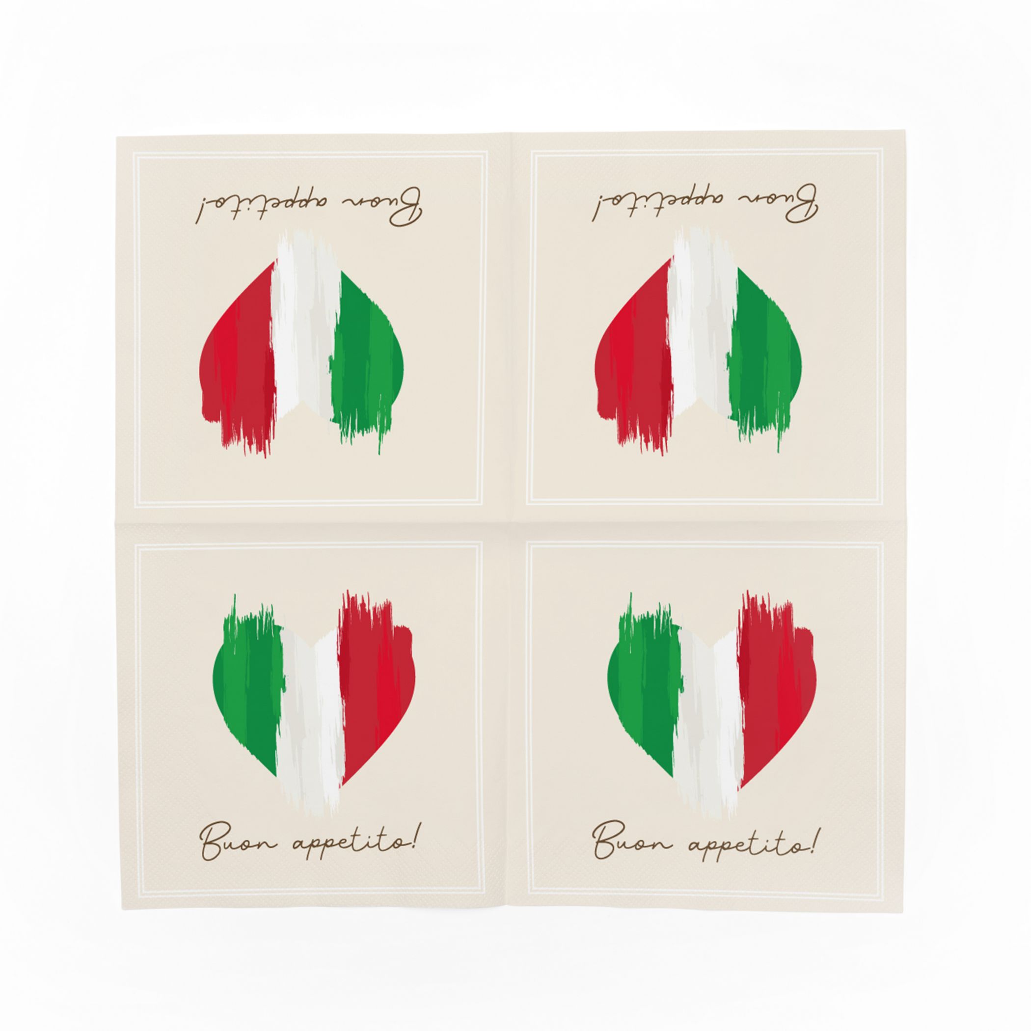 itenga 40x Serviette Herz Flagge ITALIEN v1