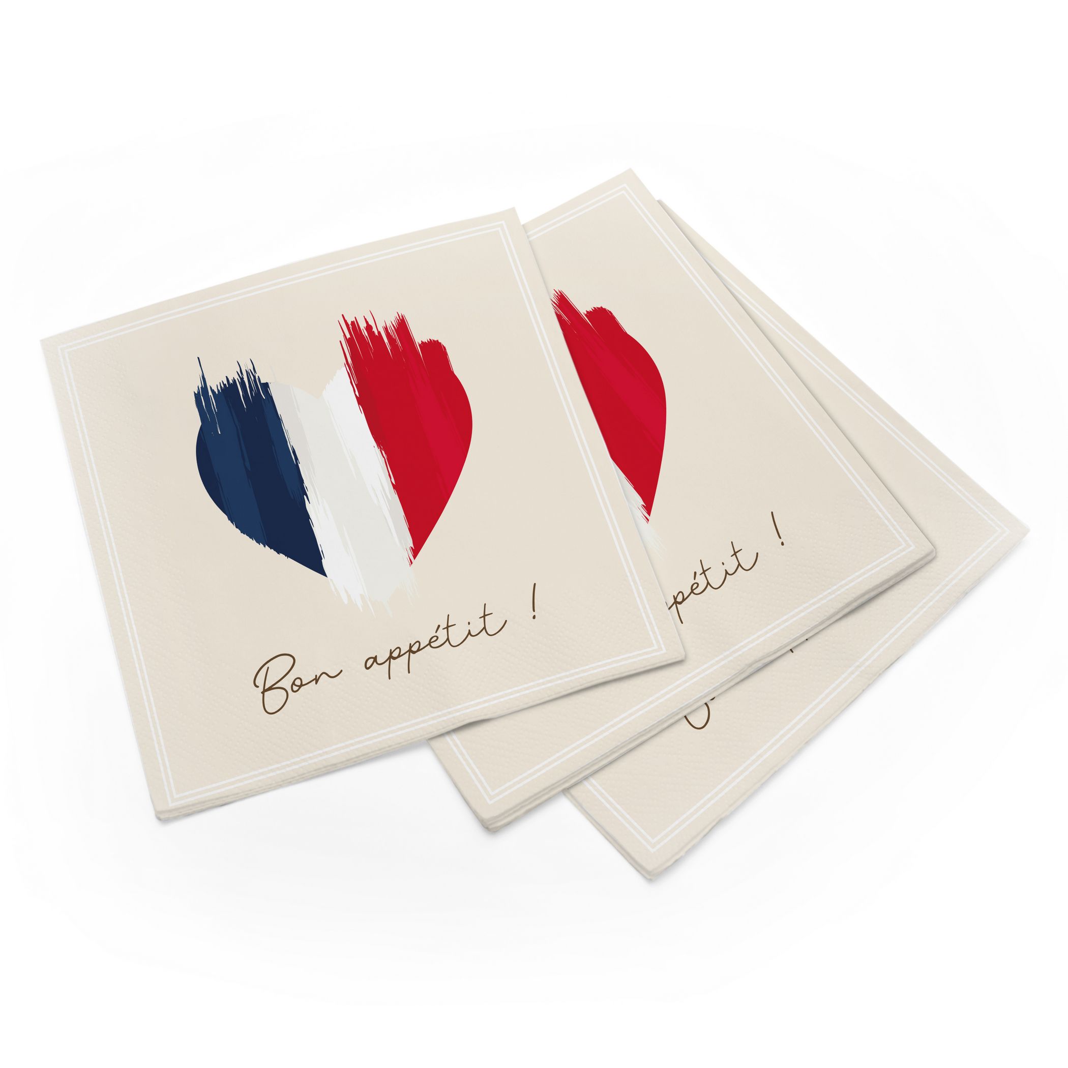itenga 40x Servietten mit 40x Bierdeckel - Frankreich - ...