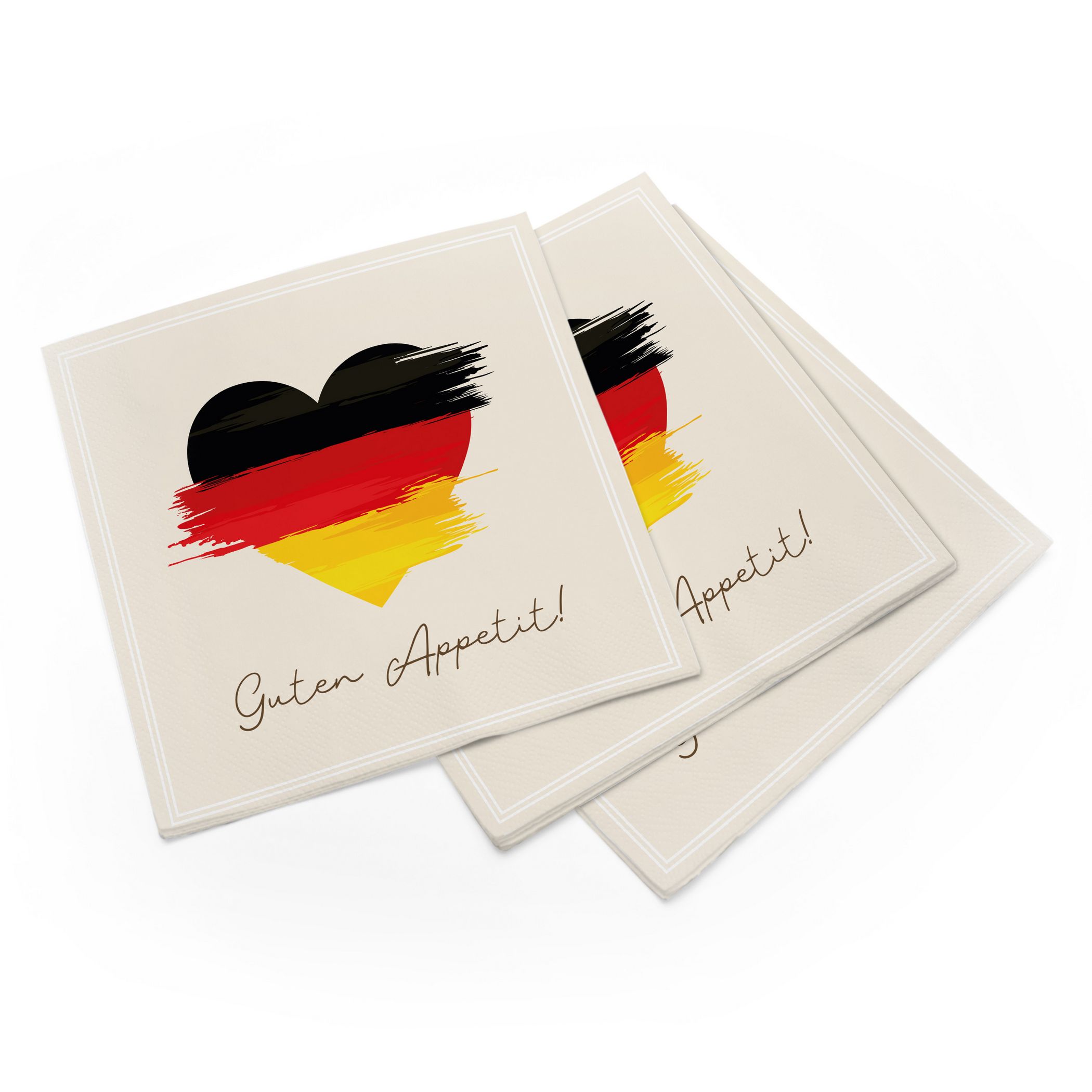 itenga 40x Serviette Herz Flagge DEUTSCHLAND