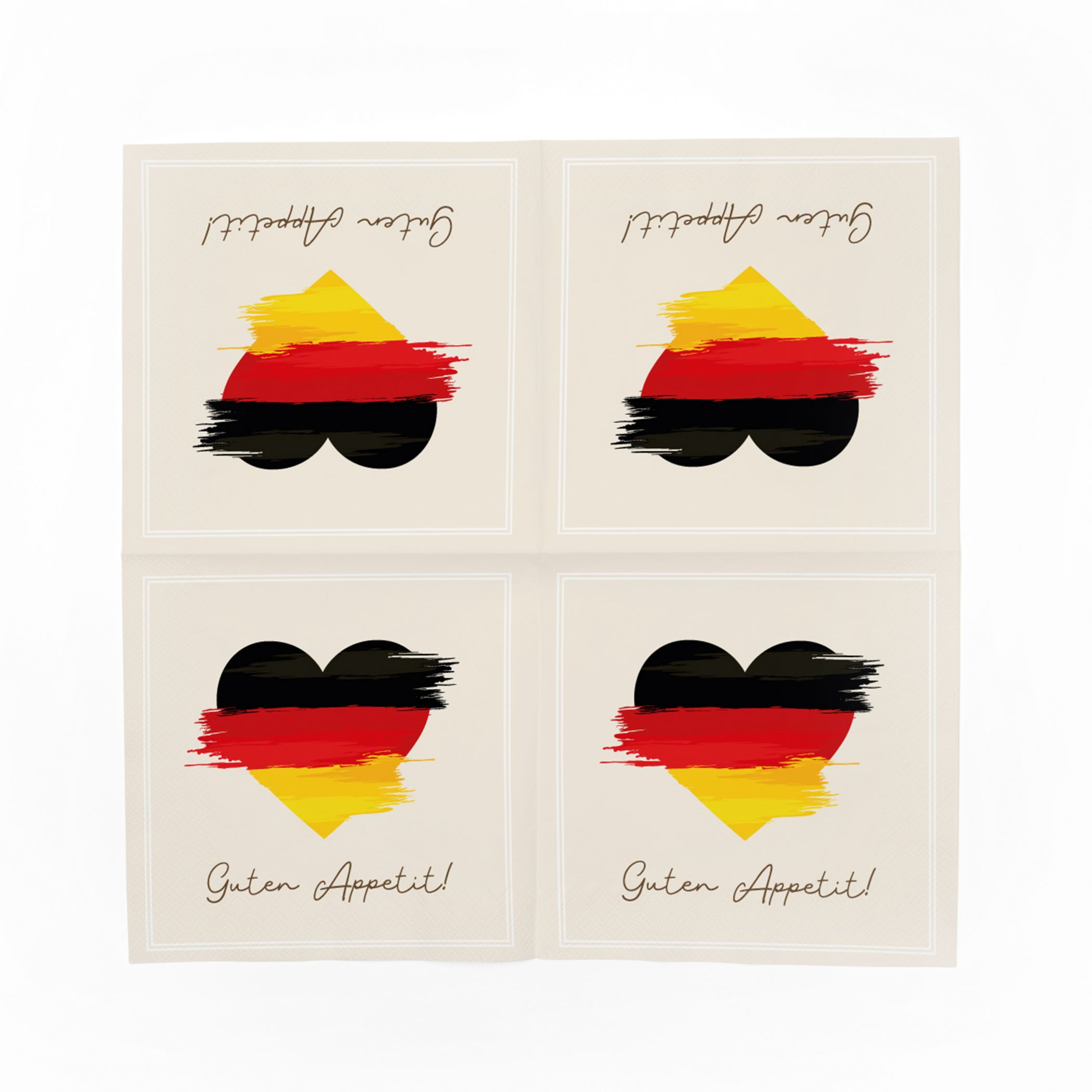 itenga 40x Serviette Herz Flagge DEUTSCHLAND