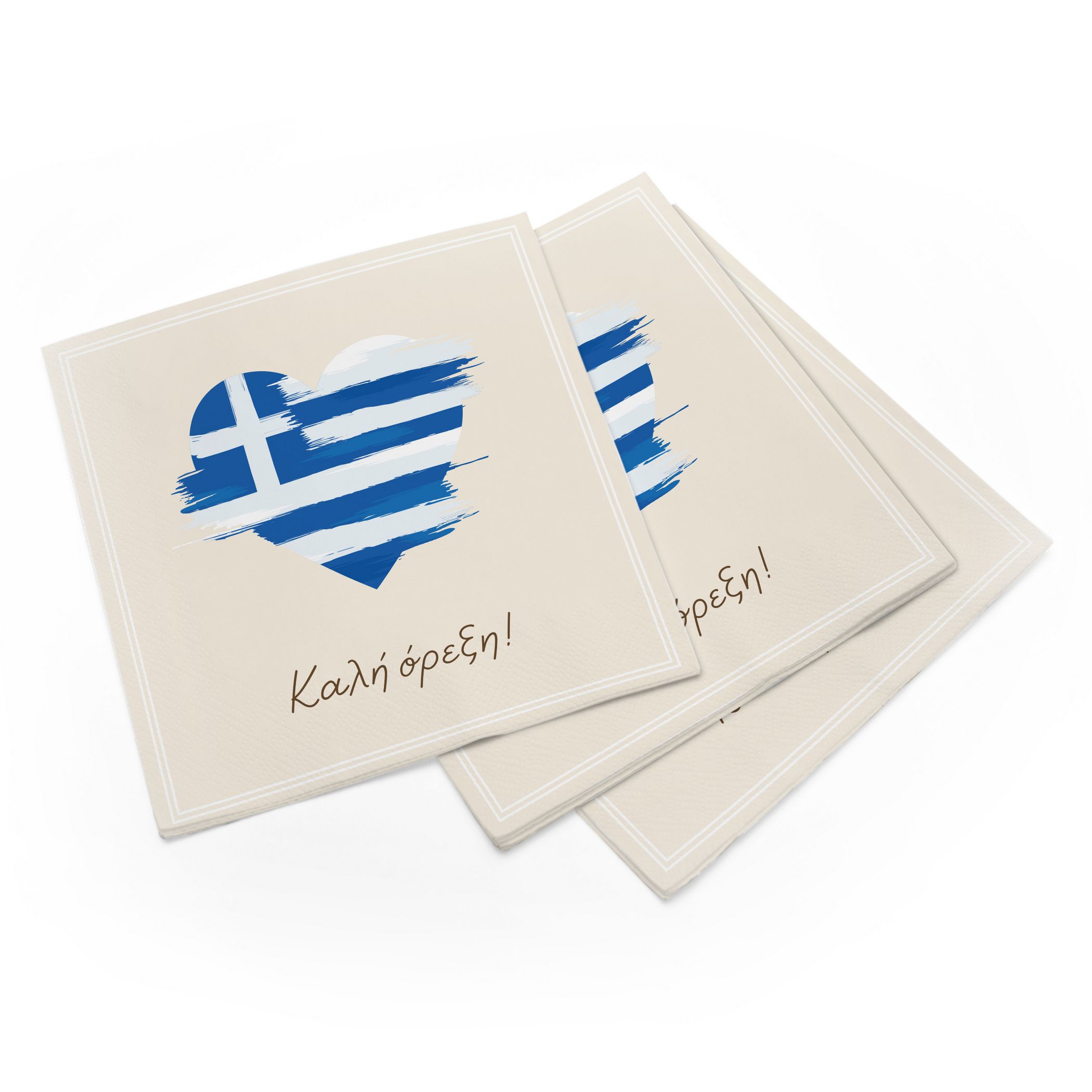 itenga 40x Serviette Herz Flagge GRIECHENLAND