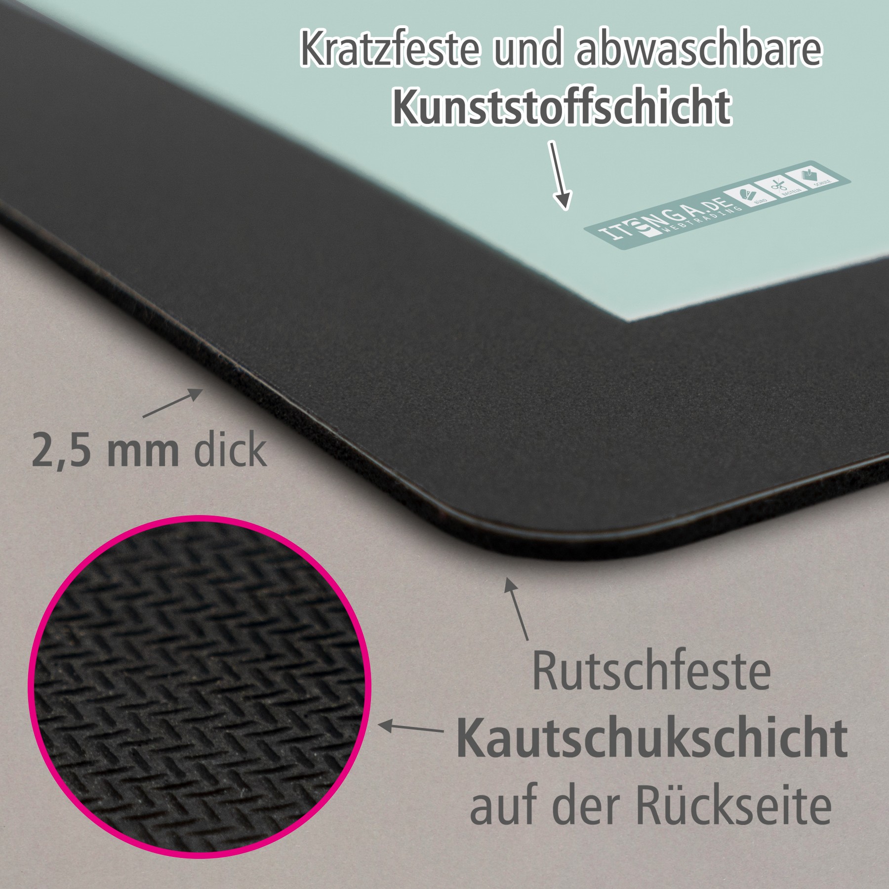 ITENGA Papierkorb Schreibtischunterlage Mauspad Set - ca...
