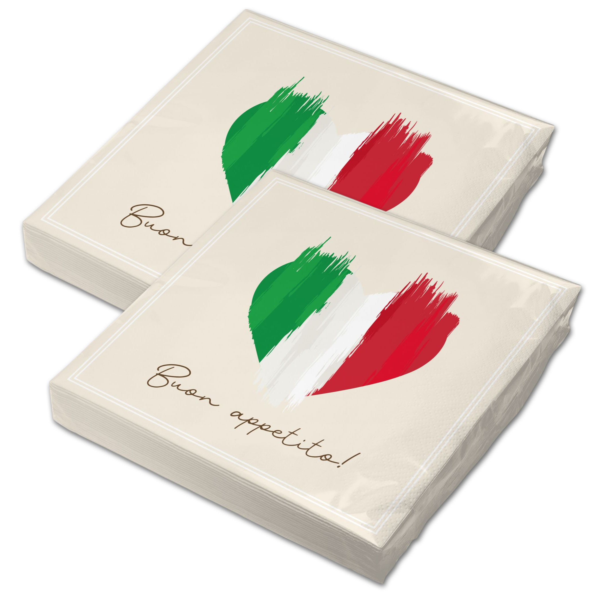 itenga 40x Serviette Herz Flagge ITALIEN v1