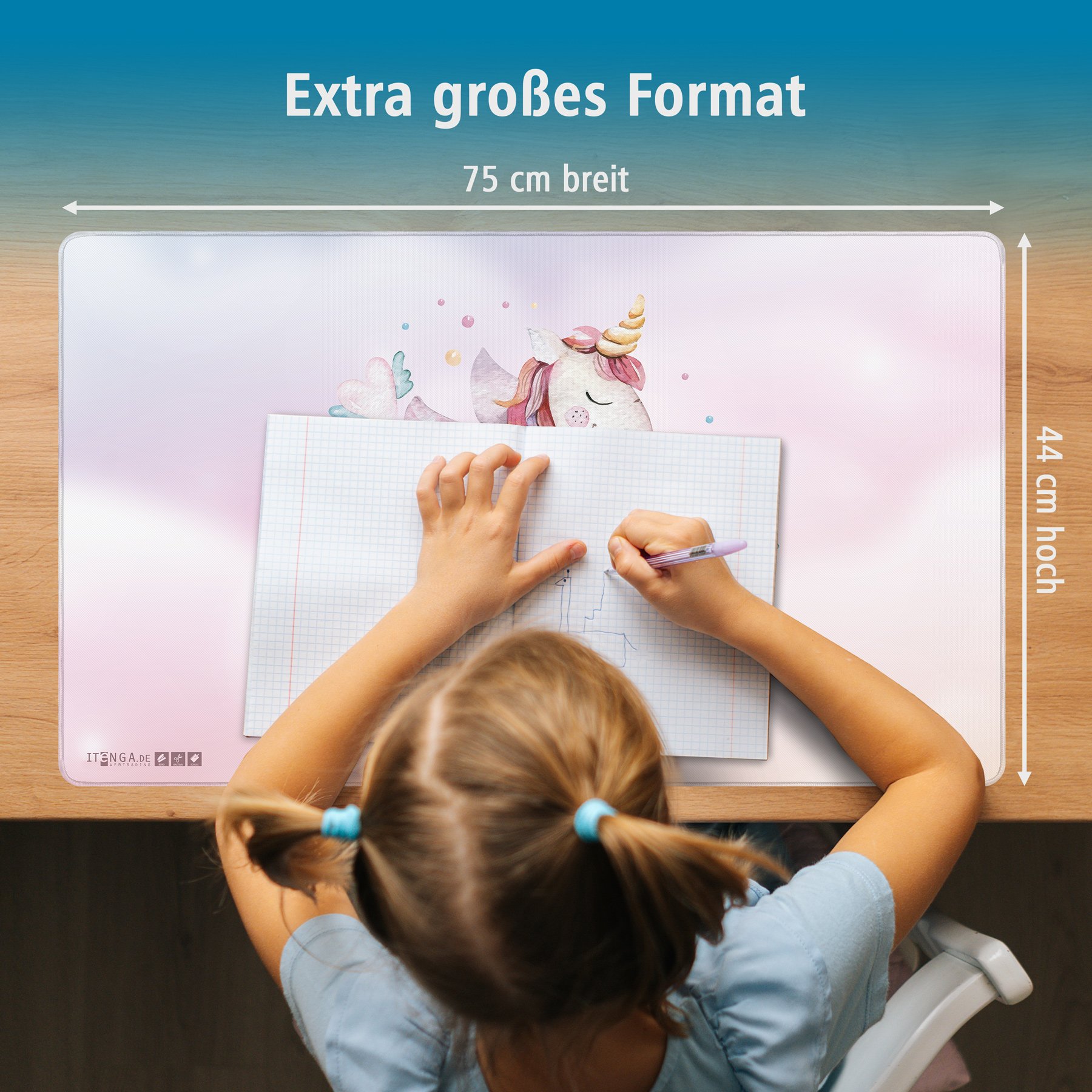 itenga XXL Mauspad Schreibtischunterlage Stoff gummiert ...