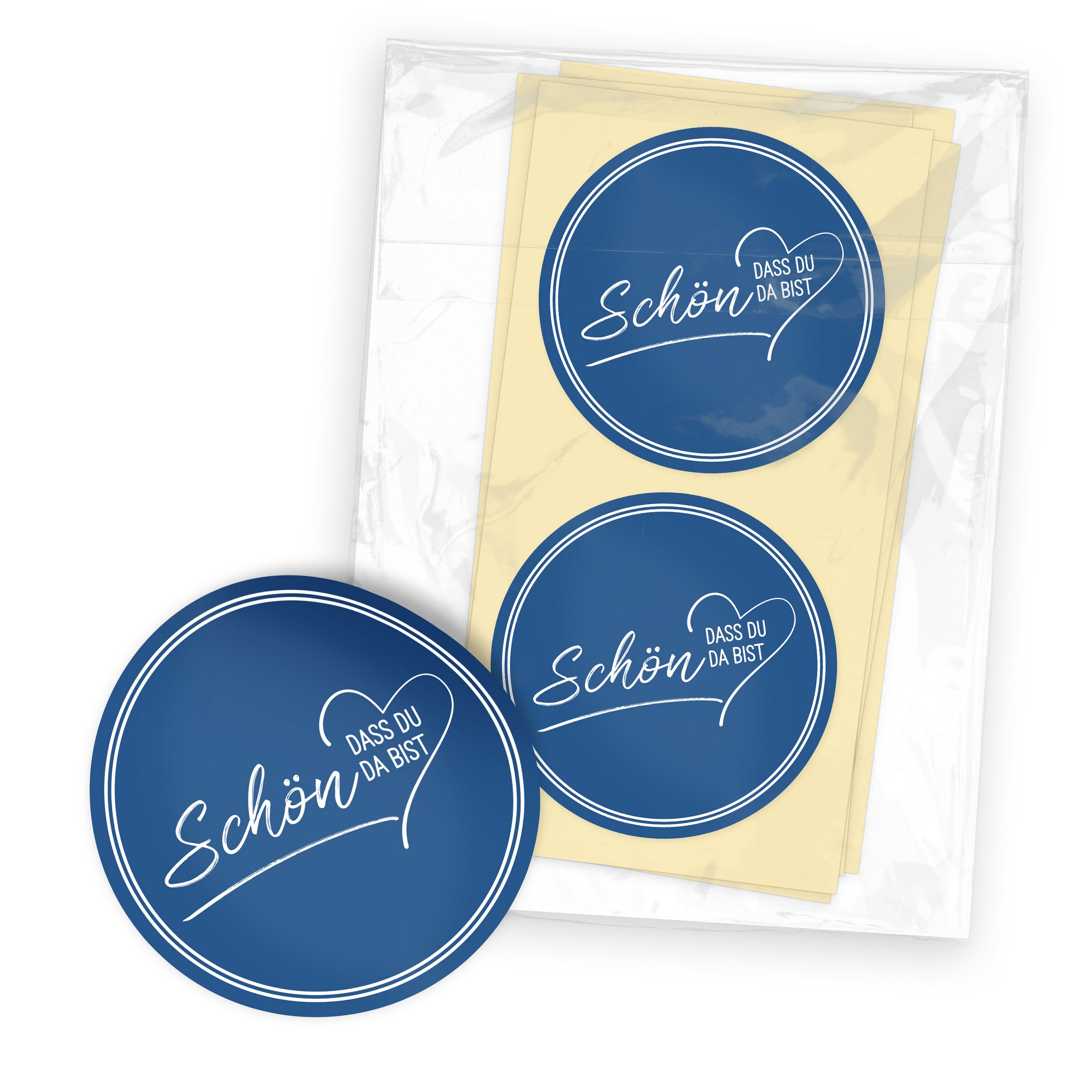 ITENGA 24x Aufkleber Sticker 4cm rund Sch�n dass du da b...