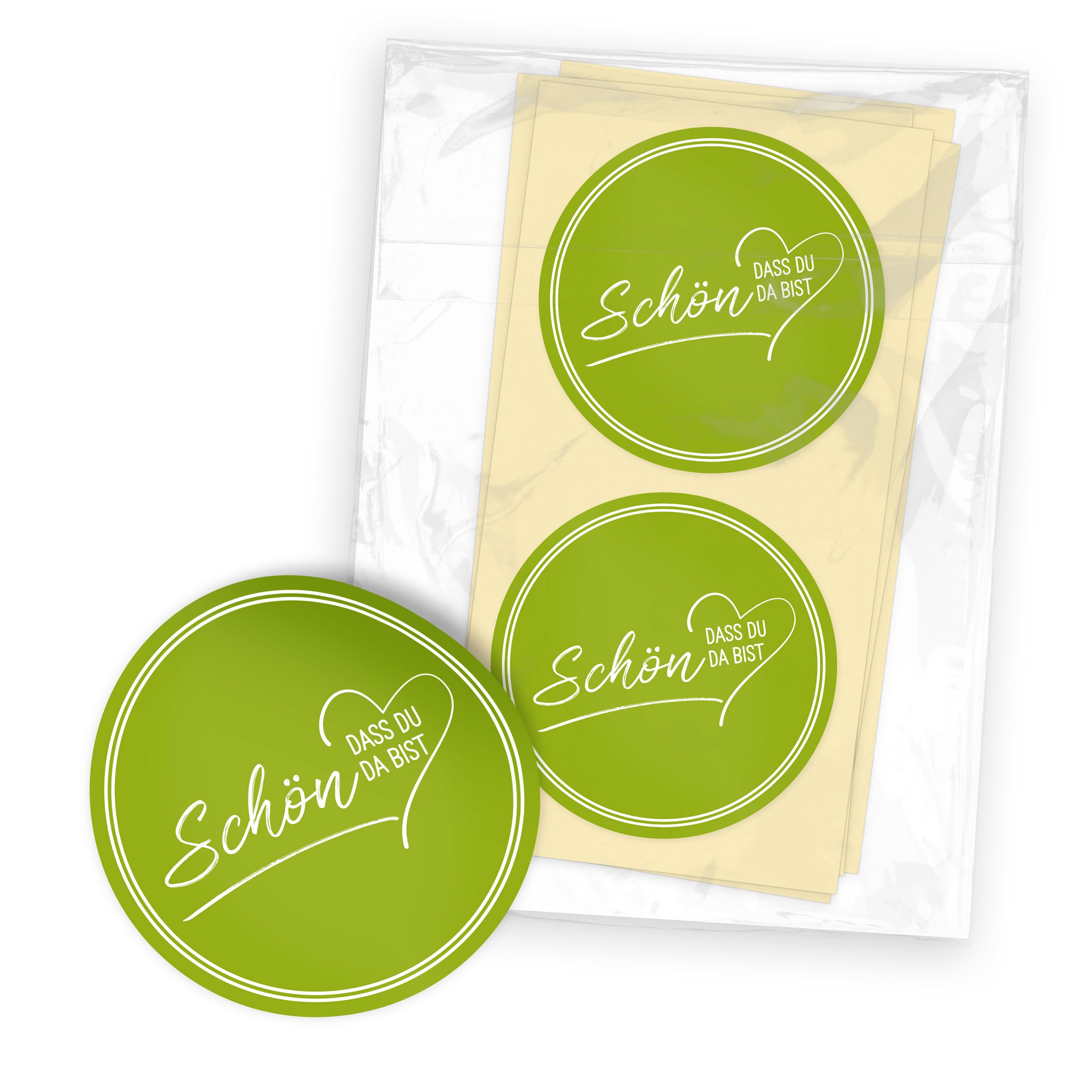 ITENGA 24x Aufkleber Sticker 4cm rund Sch�n dass du da b...