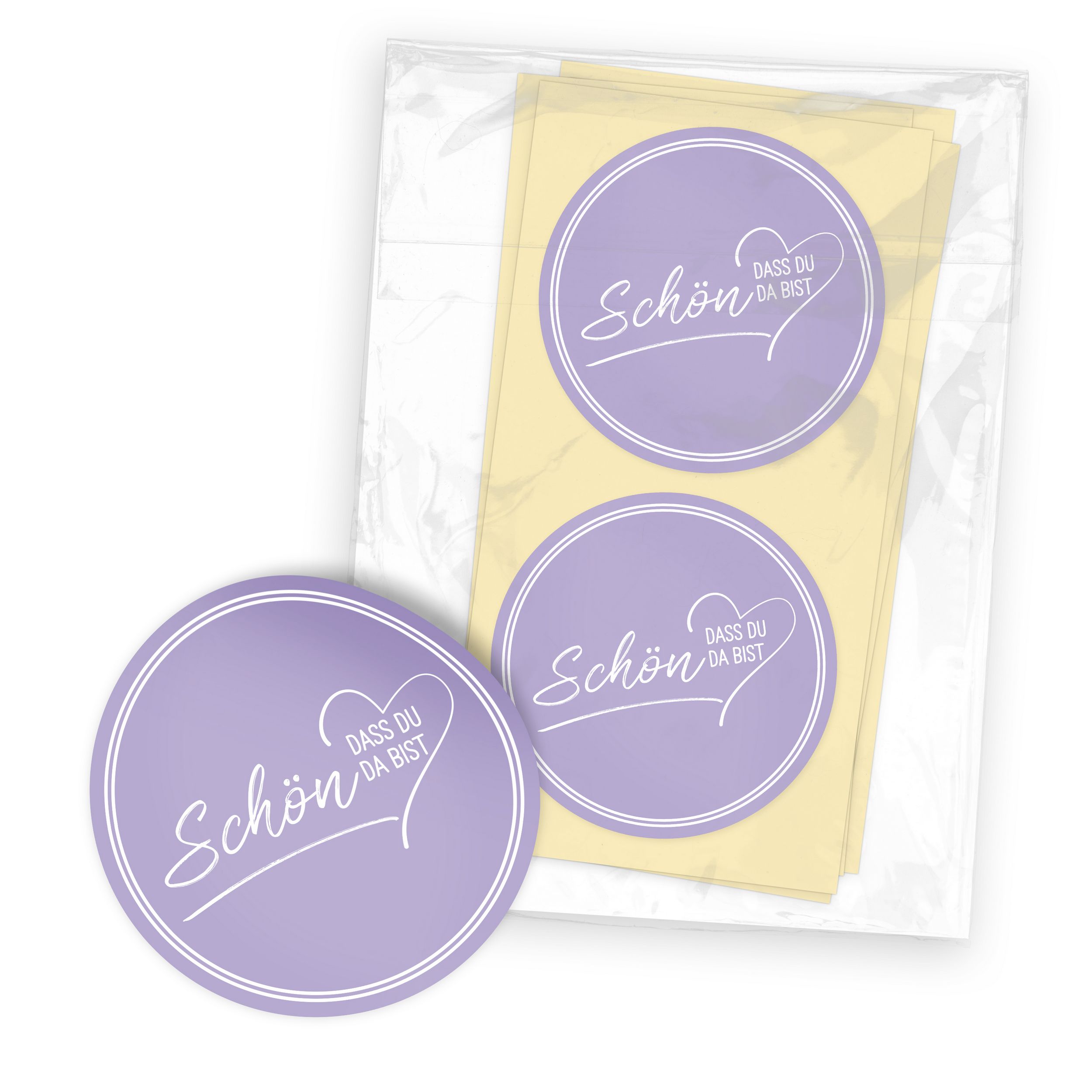ITENGA 24x Aufkleber Sticker 4cm rund Sch�n dass du da b...