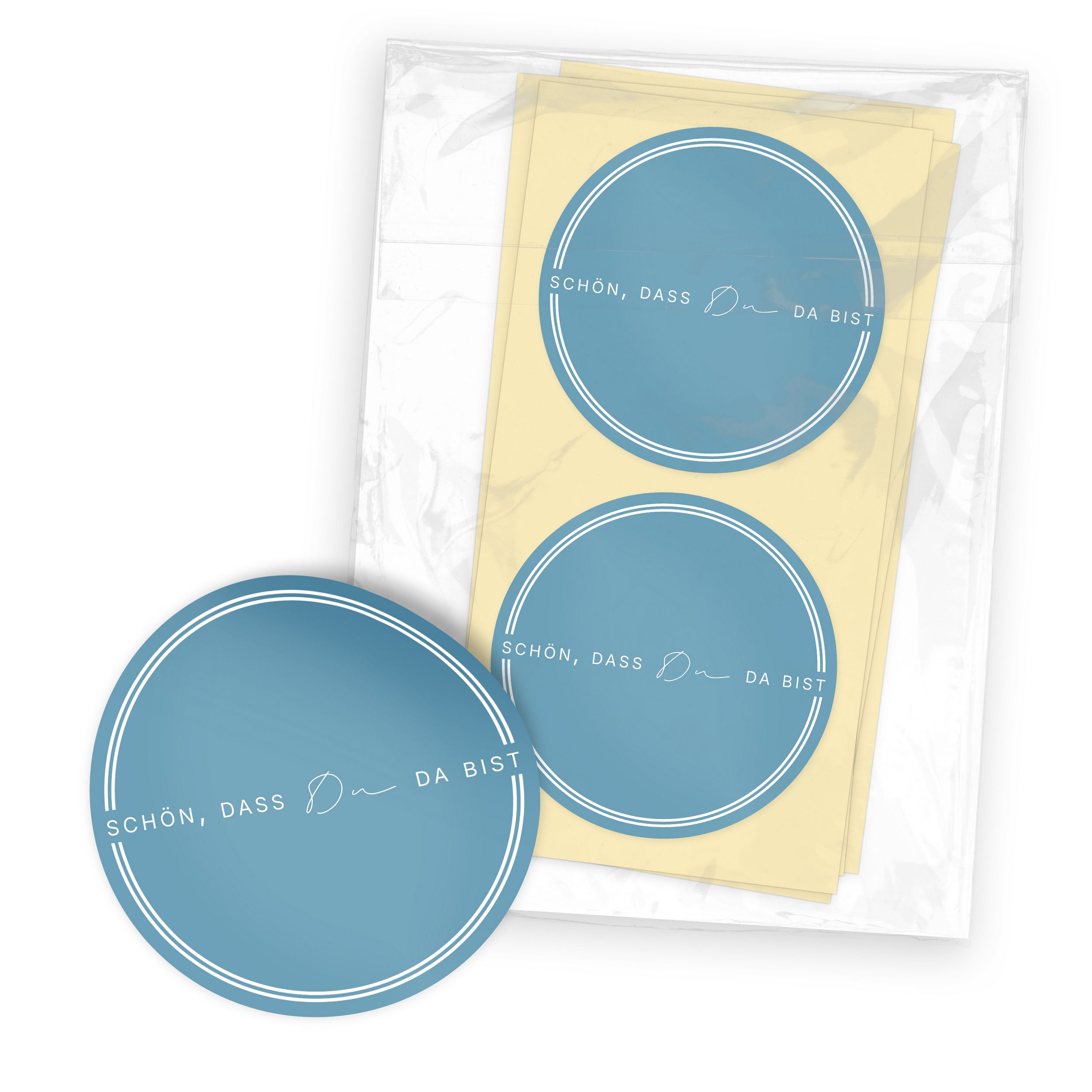 ITENGA 24x Aufkleber Sticker 4cm rund Sch�n dass du da b...
