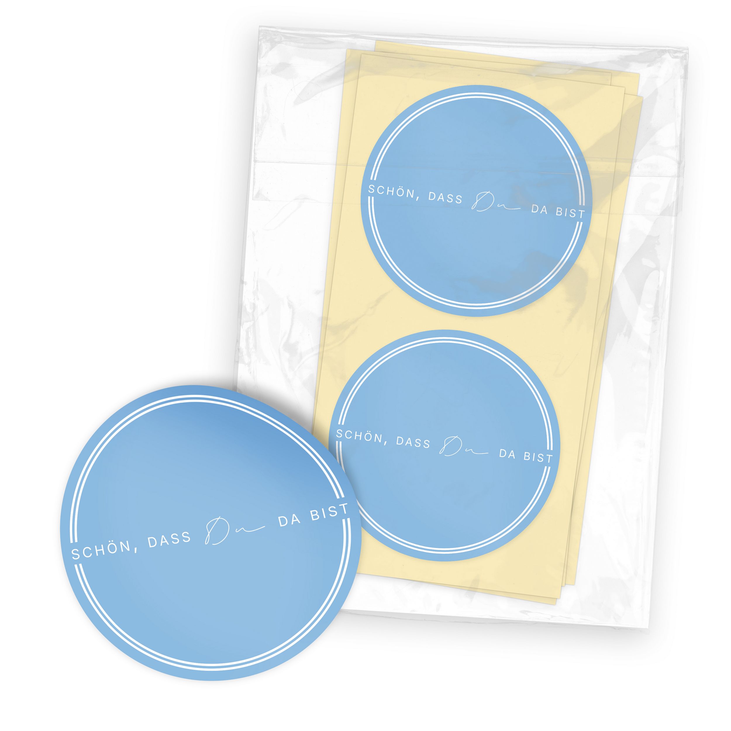 ITENGA 24x Aufkleber Sticker 4cm rund Sch�n dass du da b...