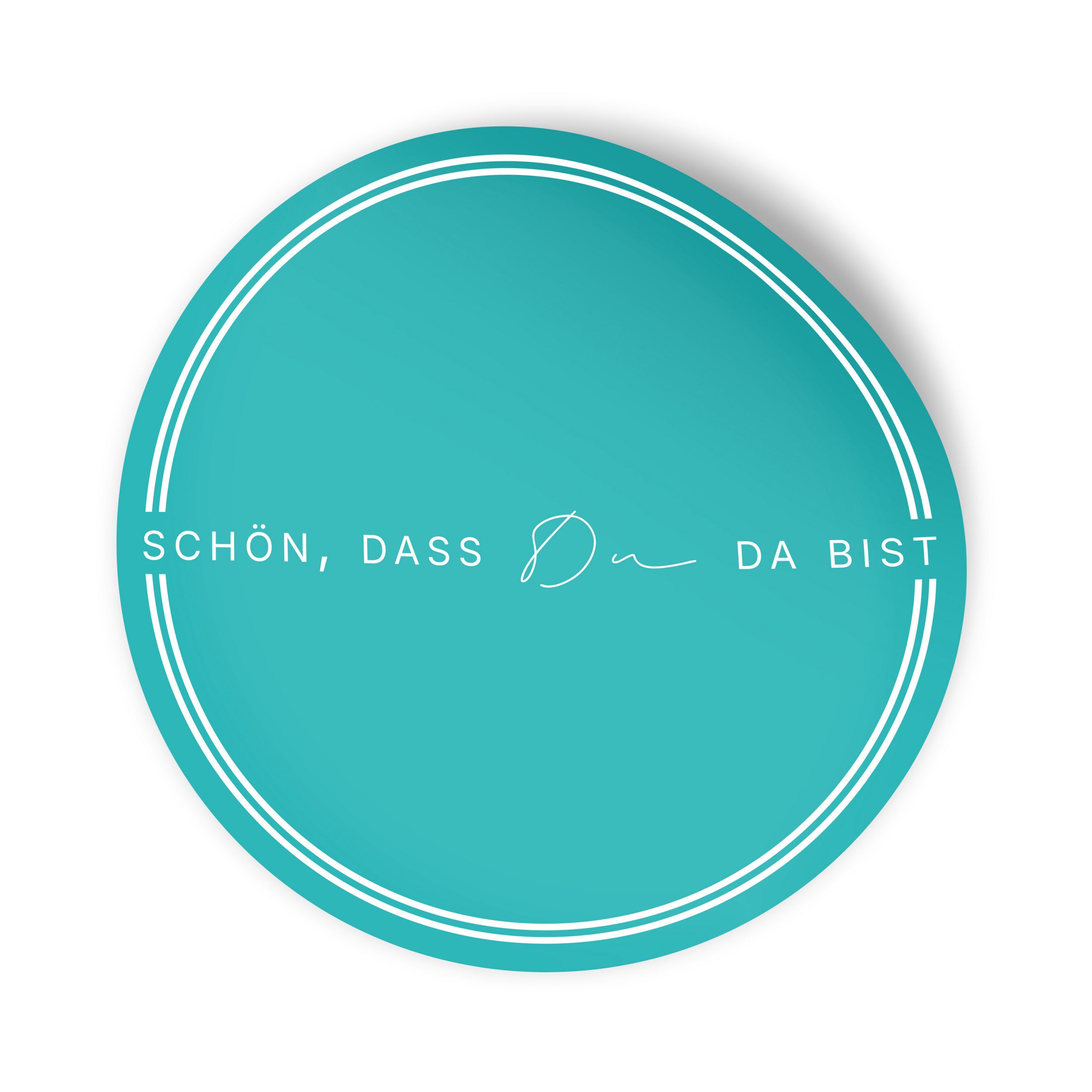 ITENGA 24x Aufkleber Sticker 4cm rund Sch�n dass du da b...