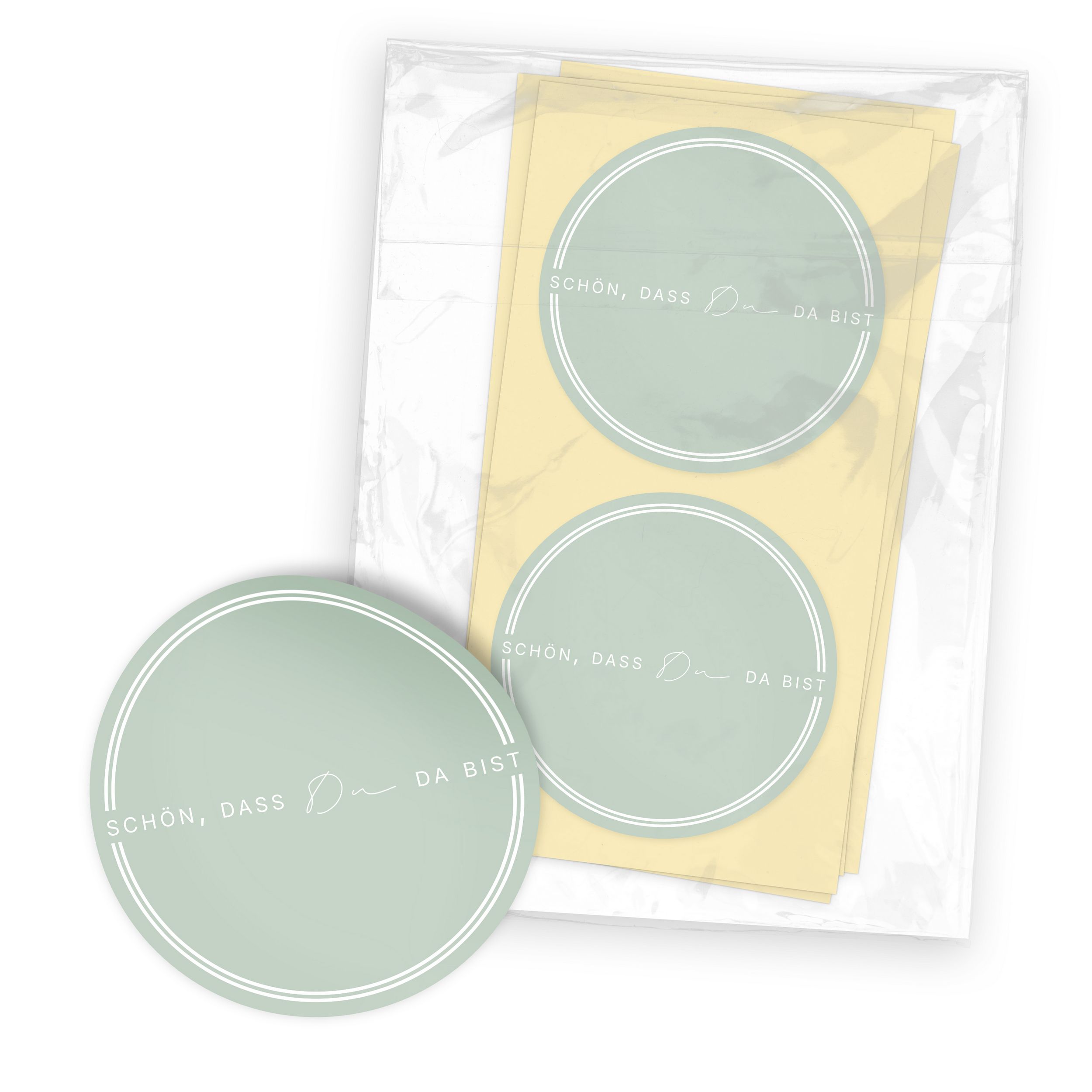 ITENGA 24x Aufkleber Sticker 4cm rund Sch�n dass du da b...
