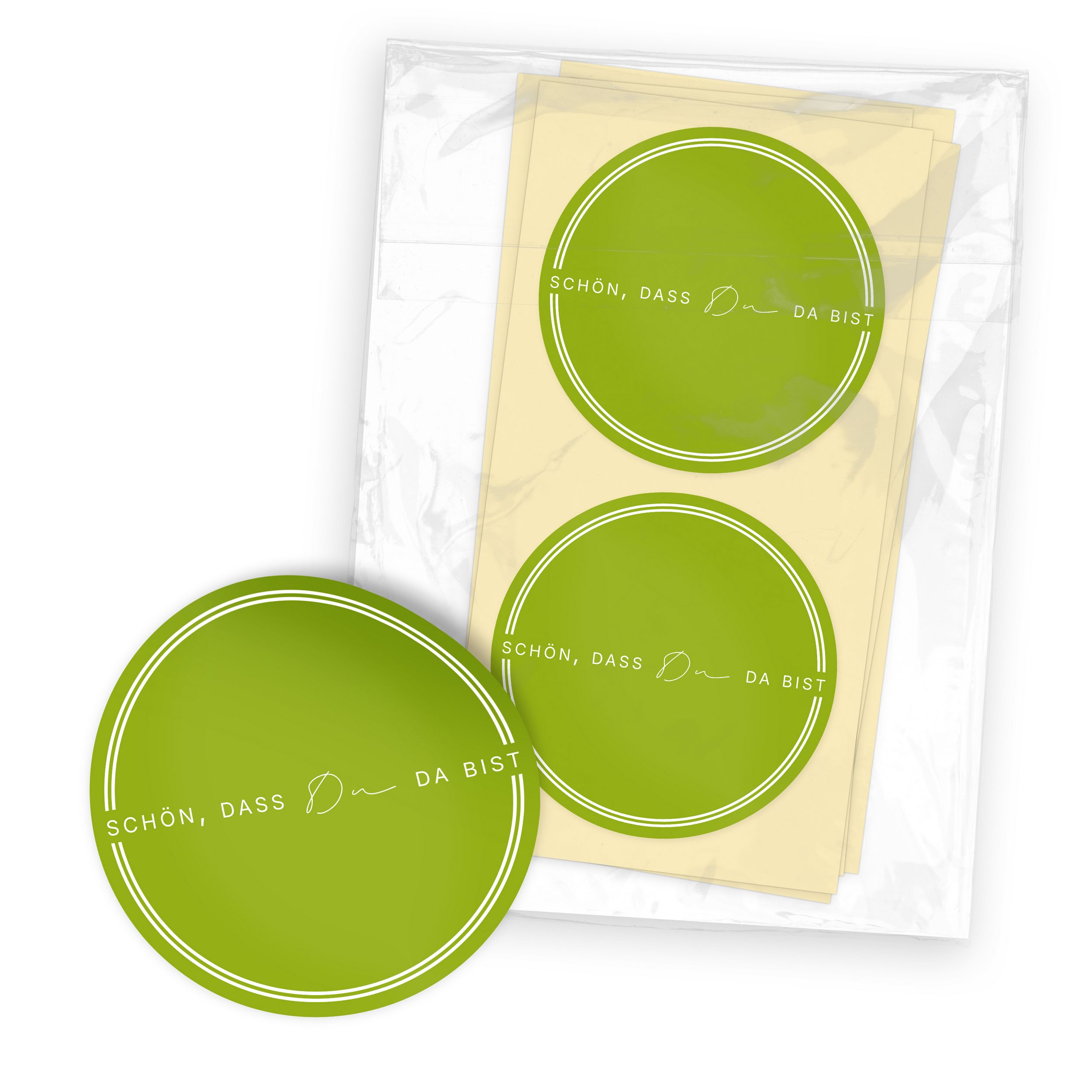 ITENGA 24x Aufkleber Sticker 4cm rund Sch�n dass du da b...