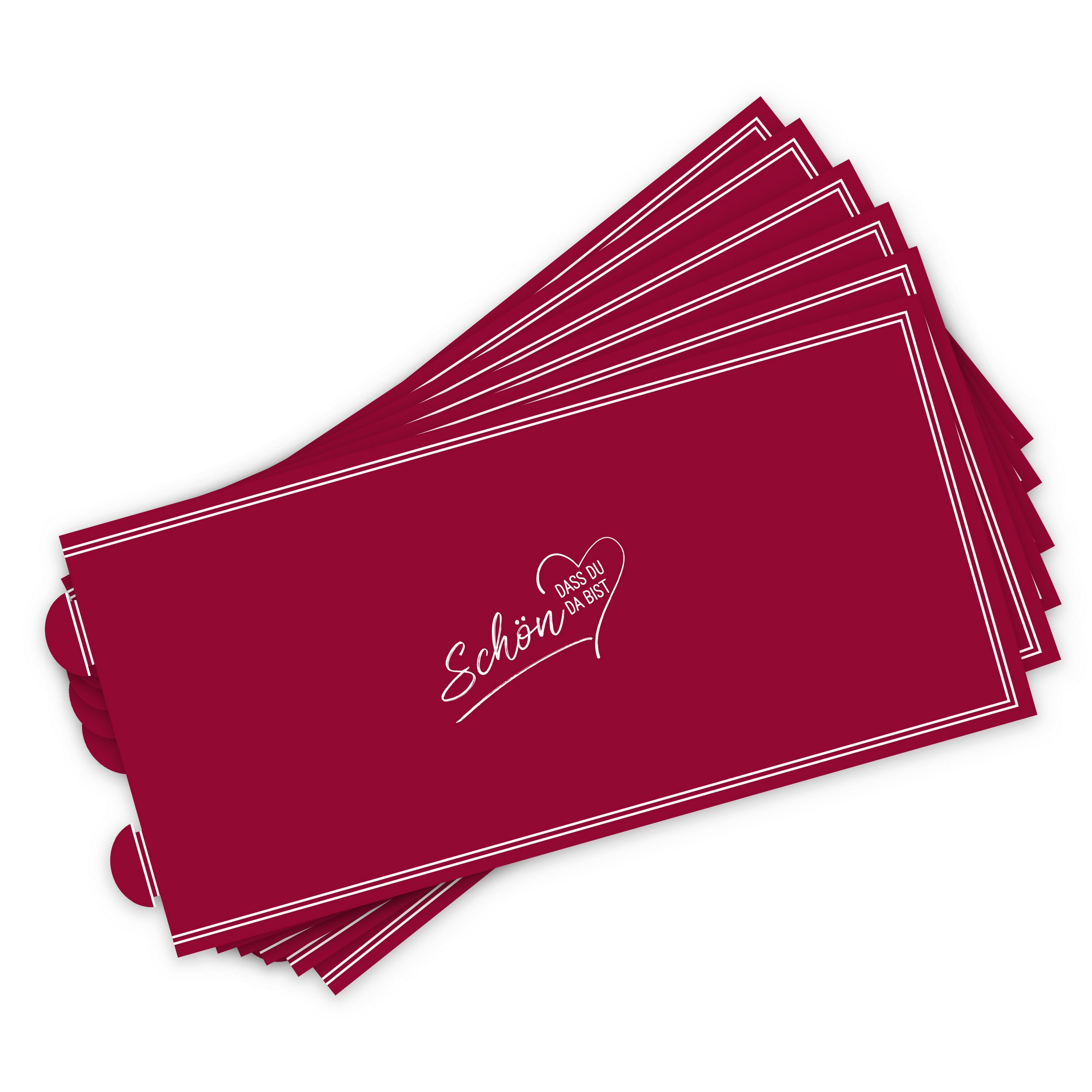 ITENGA 6x Windlichter Sch�n dass du da bist V2 bordeaux rot