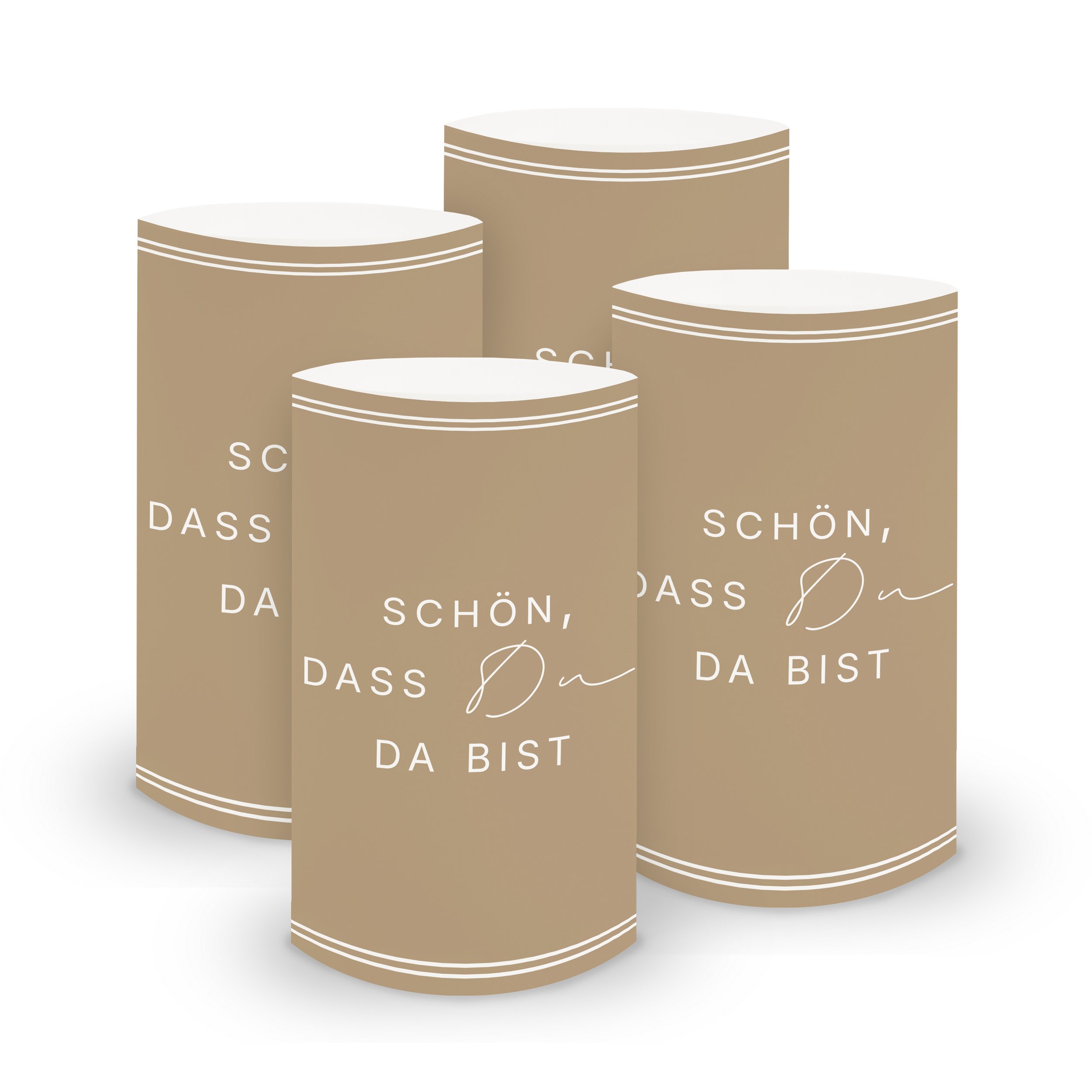 ITENGA 6x Windlichter Sch�n dass du da bist V3 latte mac...