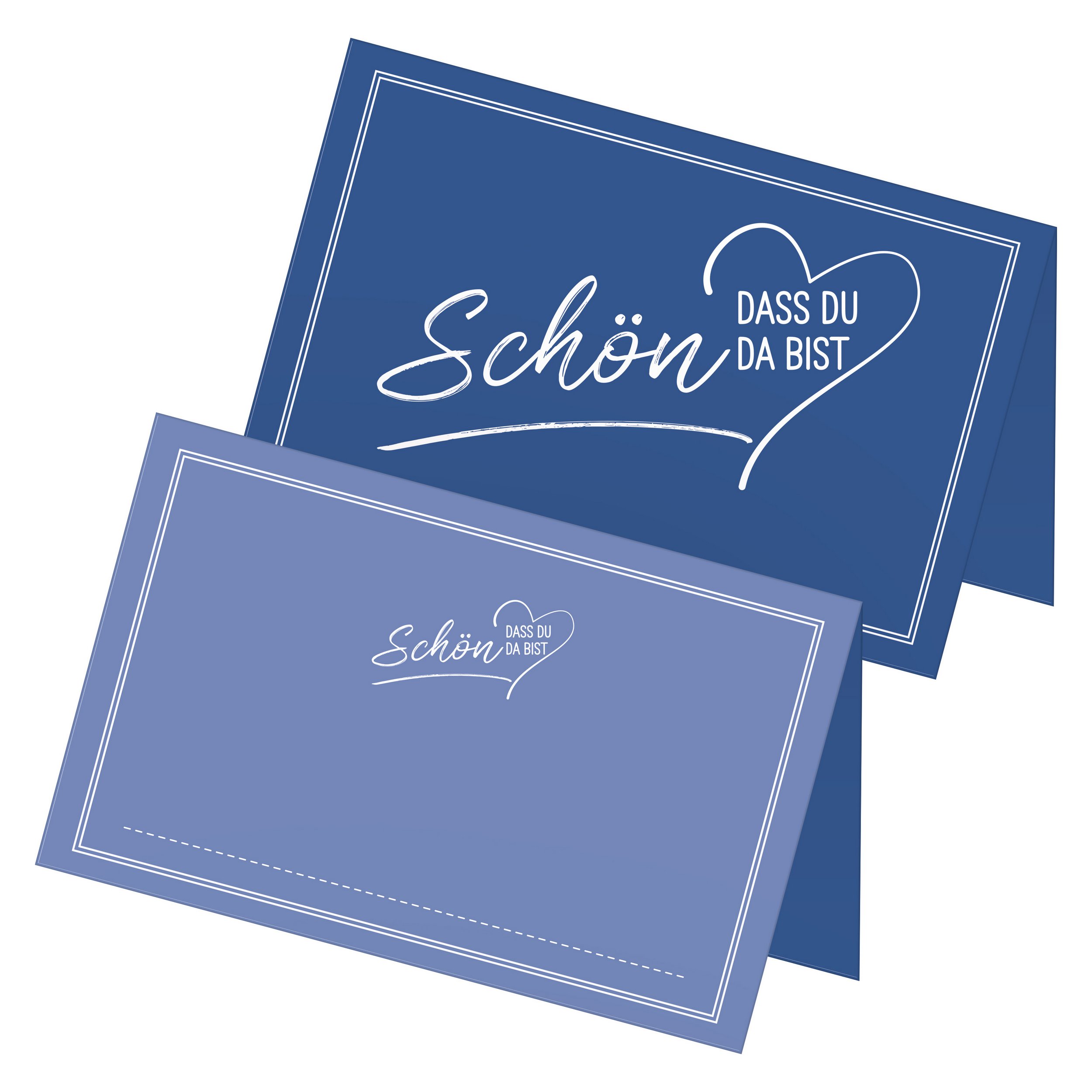 ITENGA 48x Tischkarten Sch�n dass du da bist V2 dunkelblau