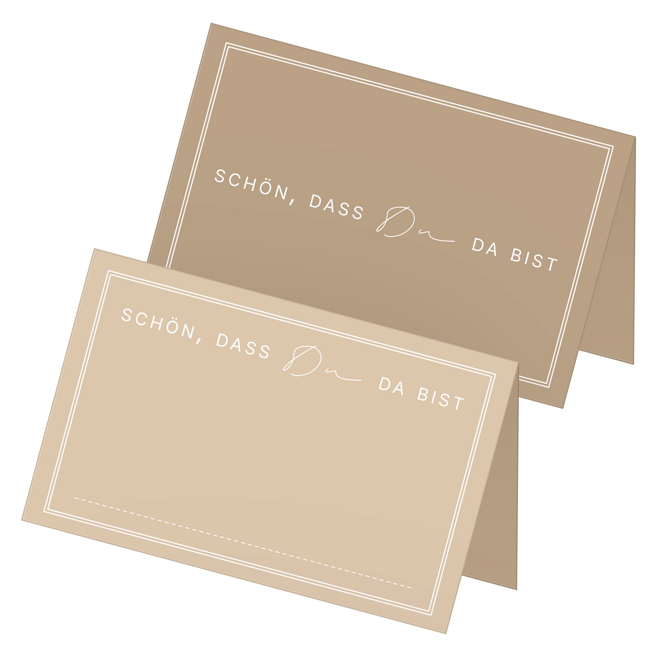 ITENGA 48x Tischkarten Sch�n dass du da bist V3 latte ma...